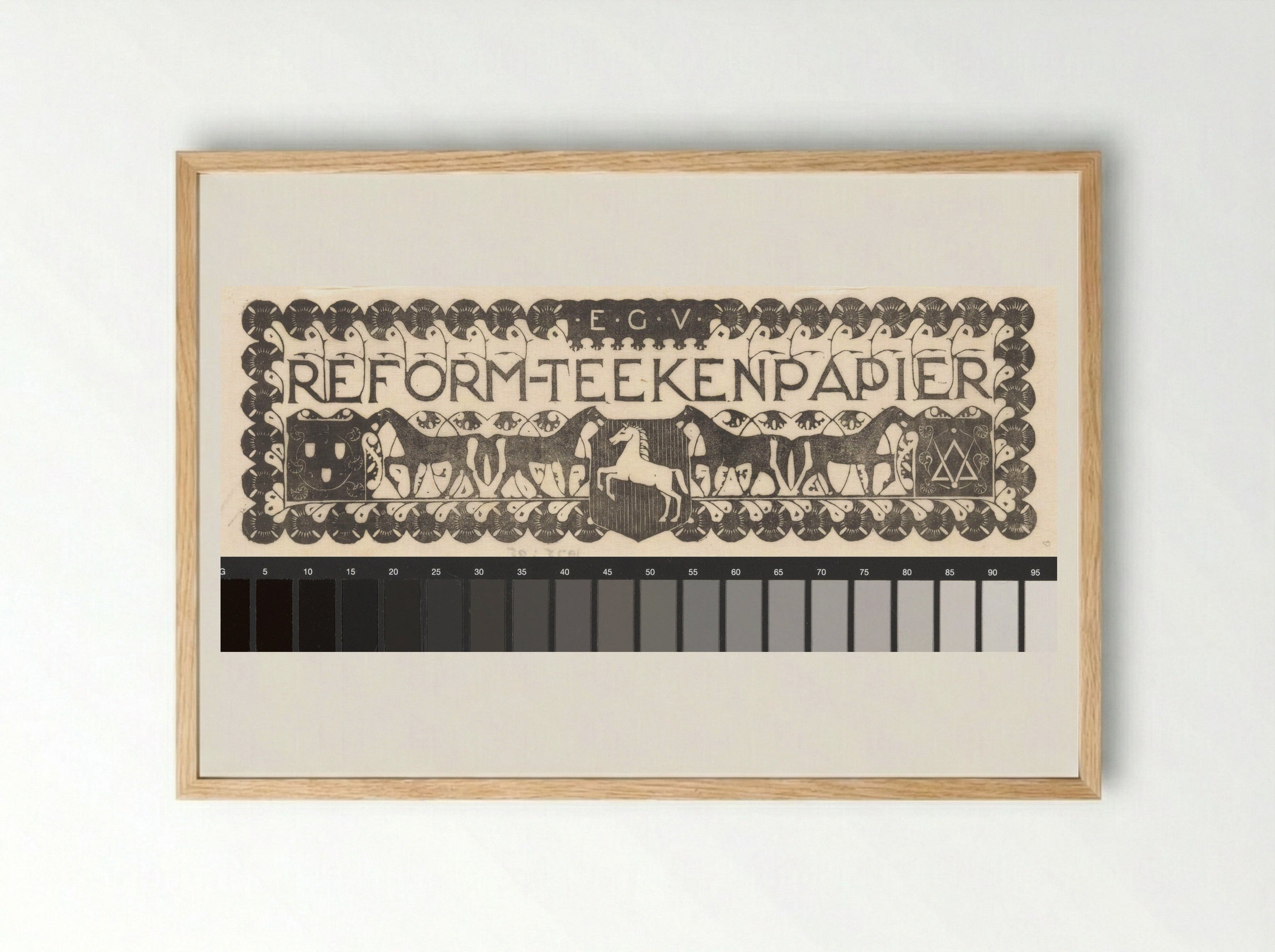 Vignet van E.G.V. Reform-Teekenpapier - Mathieu Lauweriks - Framed Print Wood