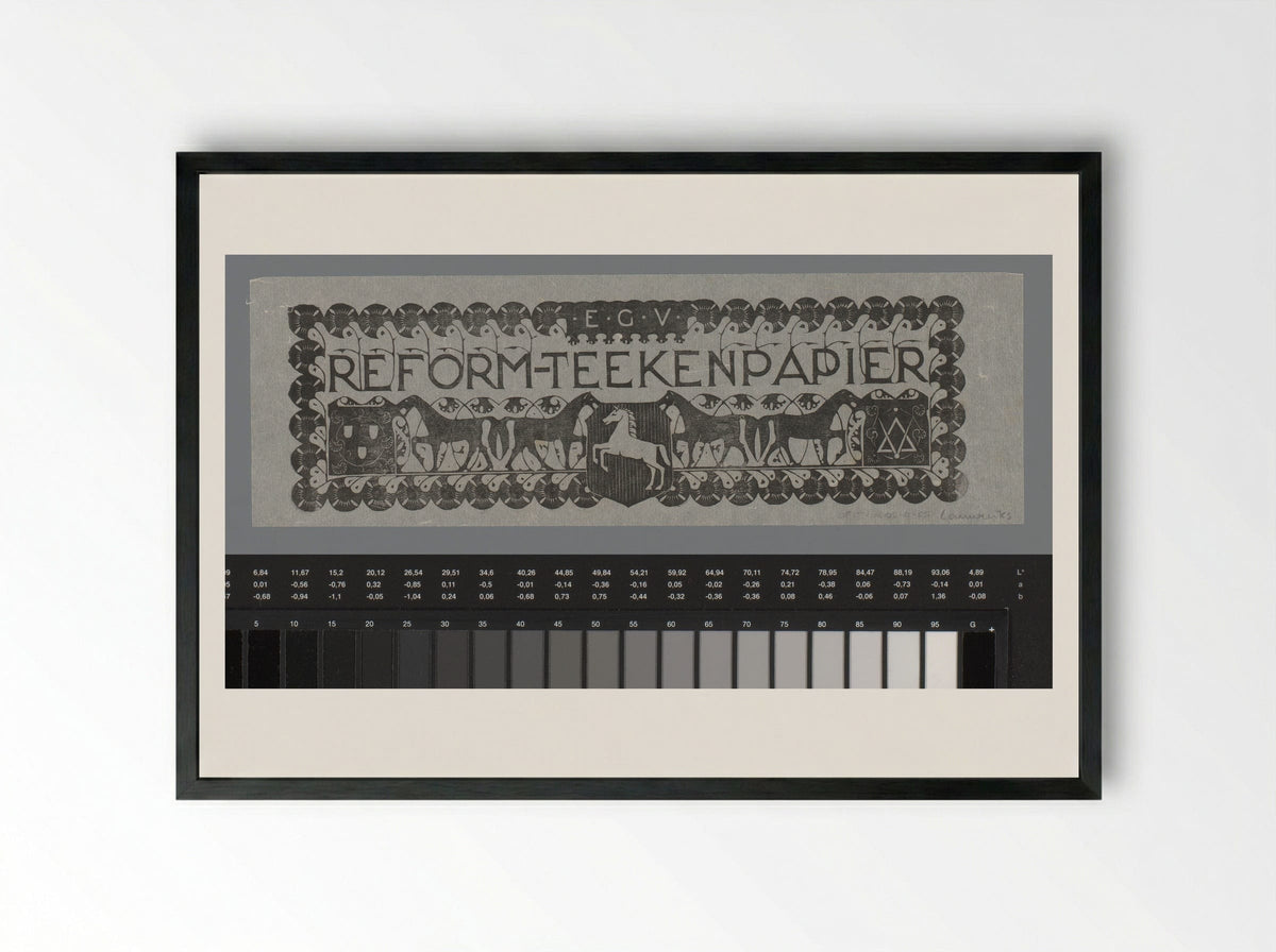 Vignet voor E.G.V. reform-teekenpapier - Mathieu Lauweriks - Framed Print Black