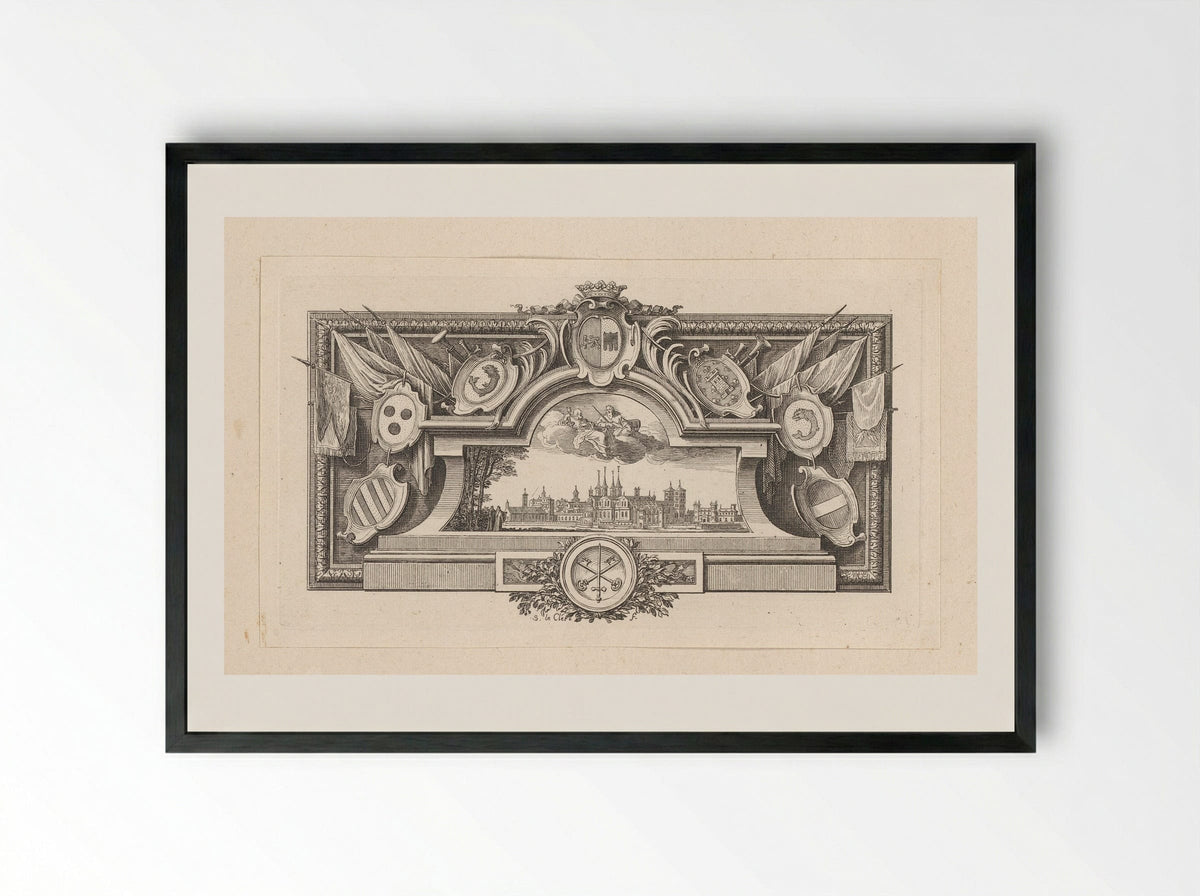 Vignette with a View of Cluny - Sébastien Leclerc - Framed Print Black