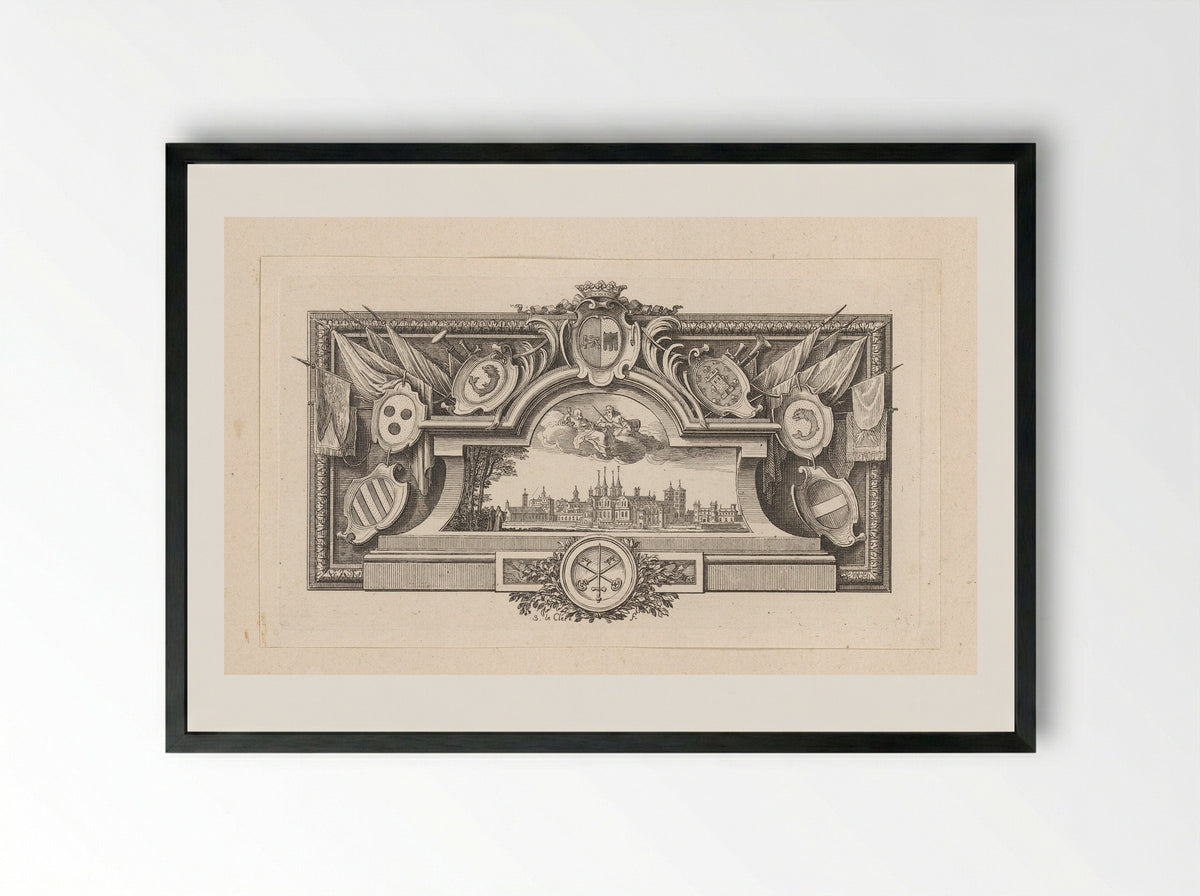 Vignette with a View of Cluny - Sébastien Leclerc - Framed Print Black