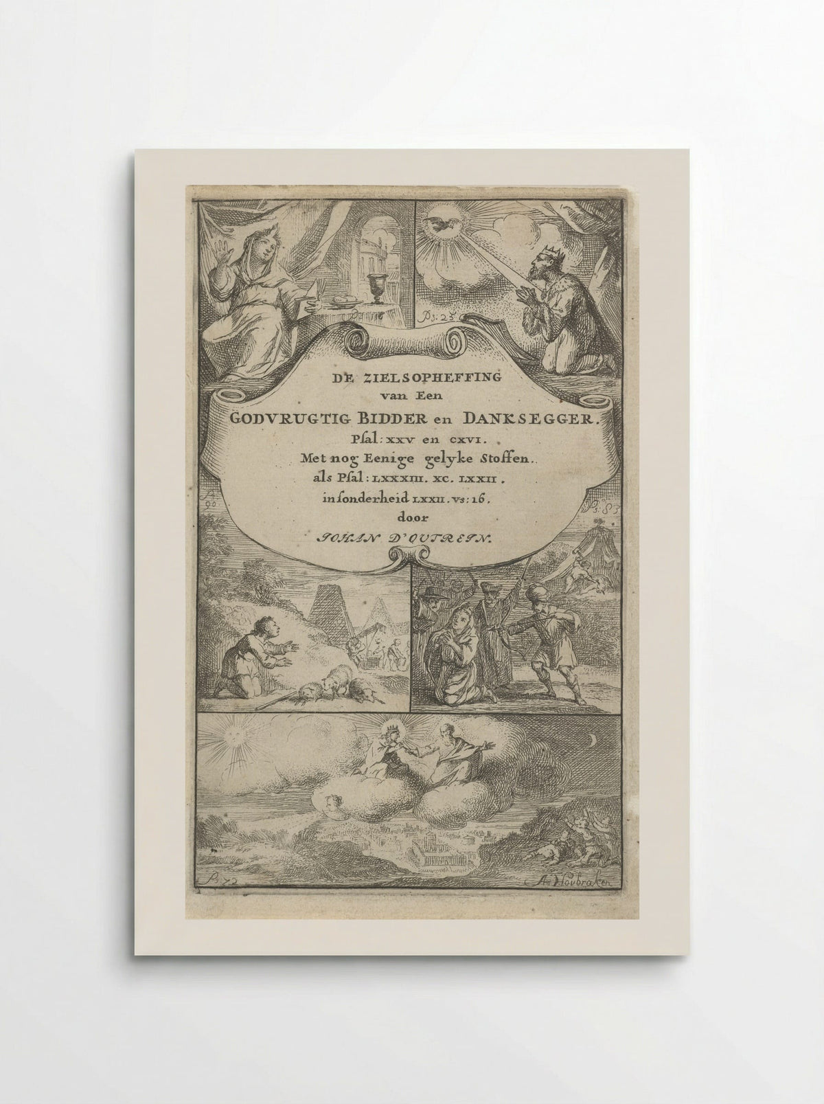 Vijf uitbeeldingen van psalmen - Arnold Houbraken - Poster