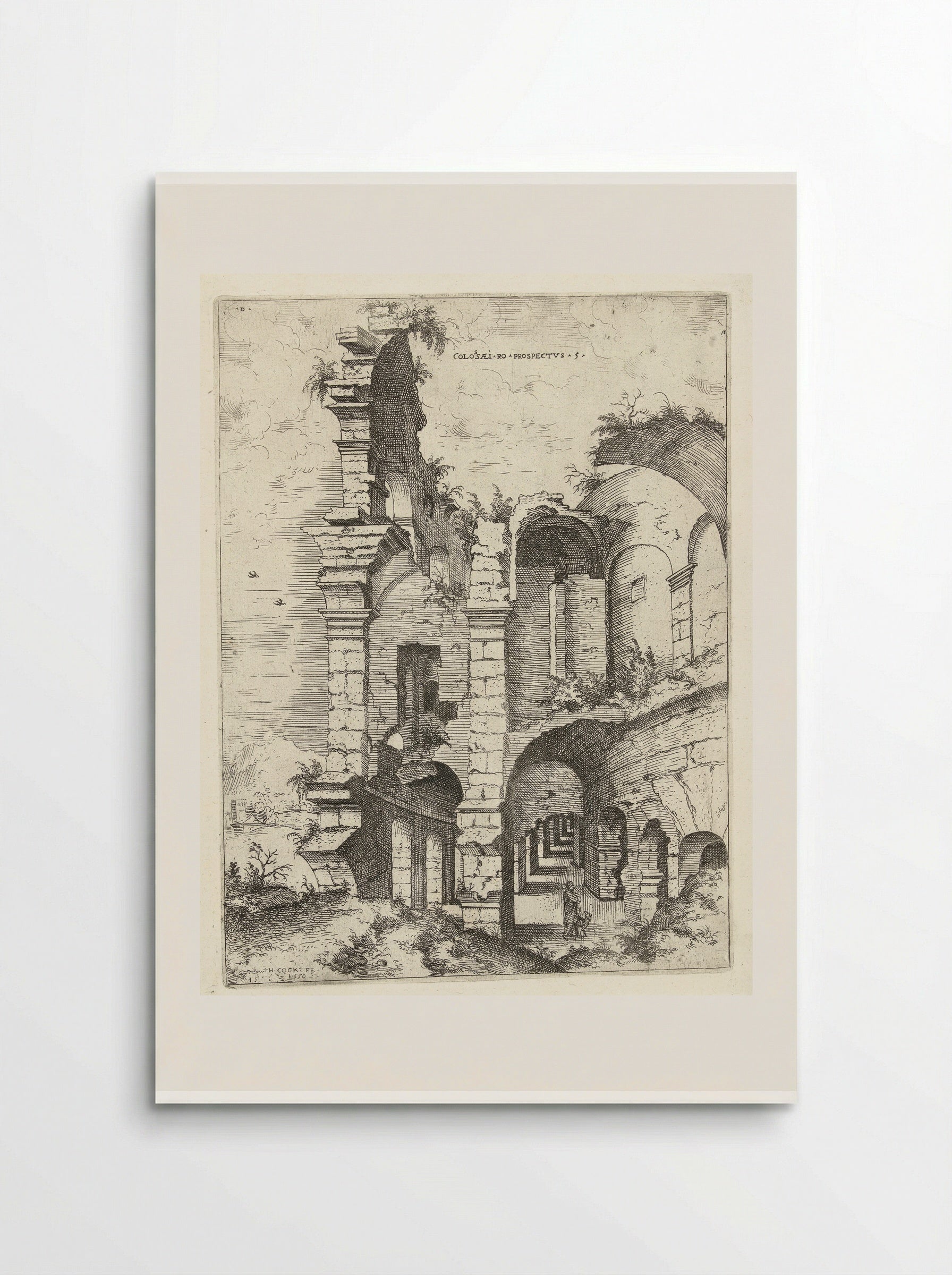 Vijfde gezicht op het Colosseum te Rome - Hieronymus Cock - Poster