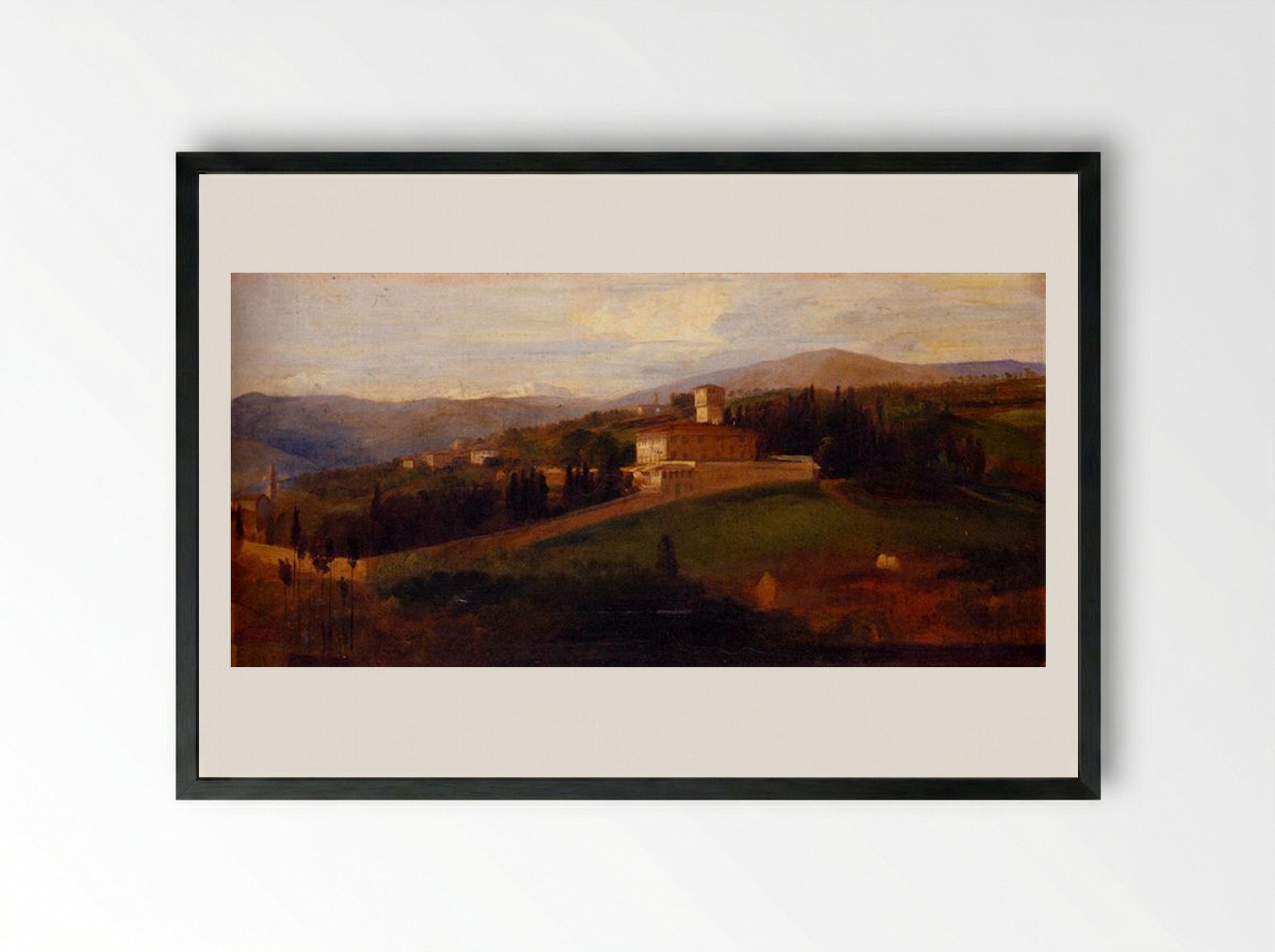 Villa La Petraia - George Frederick Watts - Framed Print Black