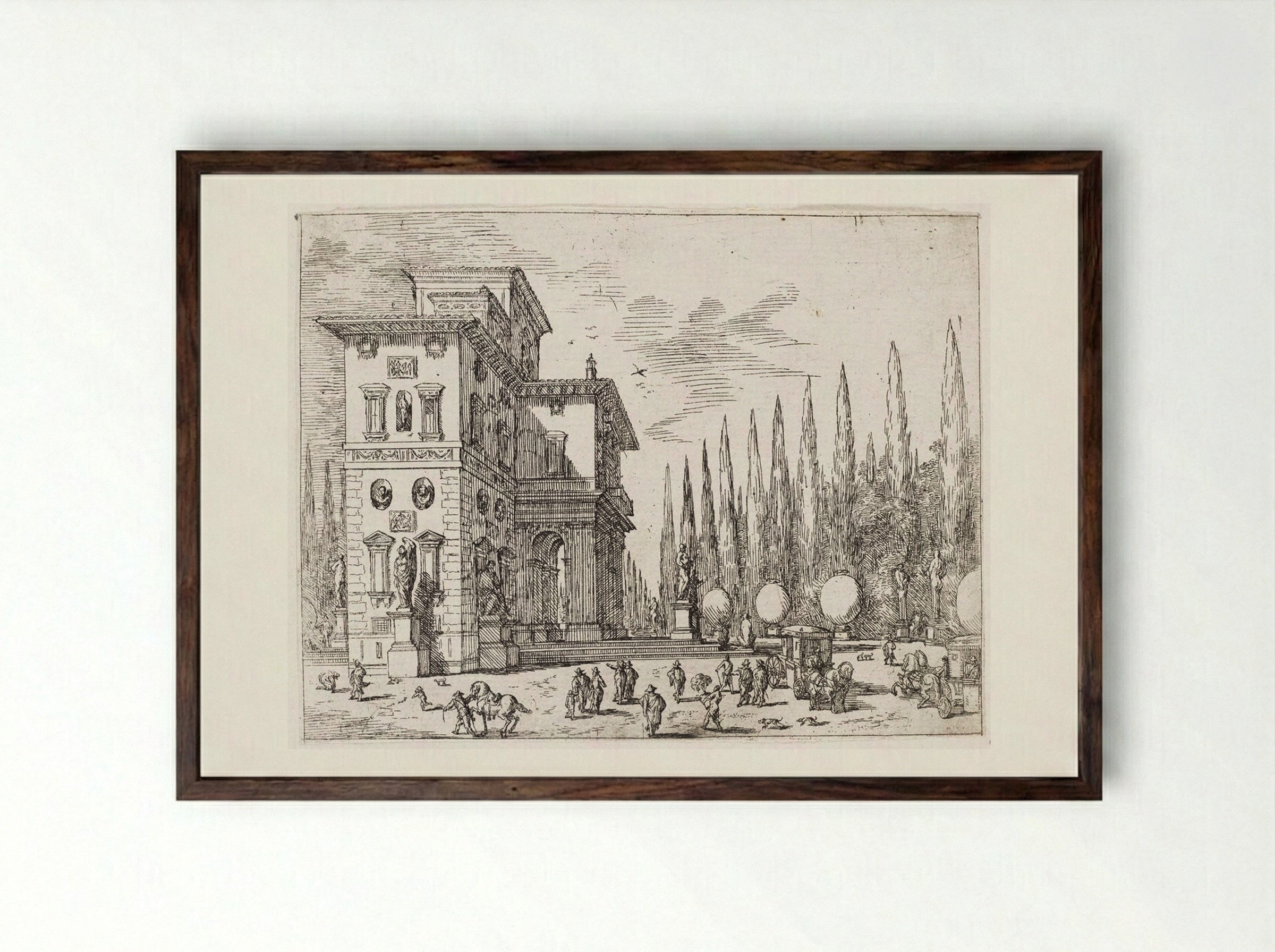 Villa Ludovisi, Casina Aurora - Johann Wilhelm Baur - Framed Print Dark Wood