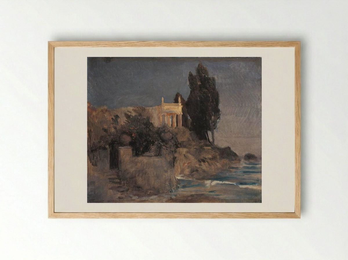 Villa by the Sea - Arnold Böcklin - Framed Print Wood