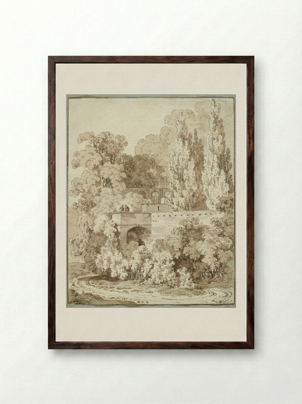 Villa d'Este - Victor-Jean Nicolle - Framed Print Dark Wood