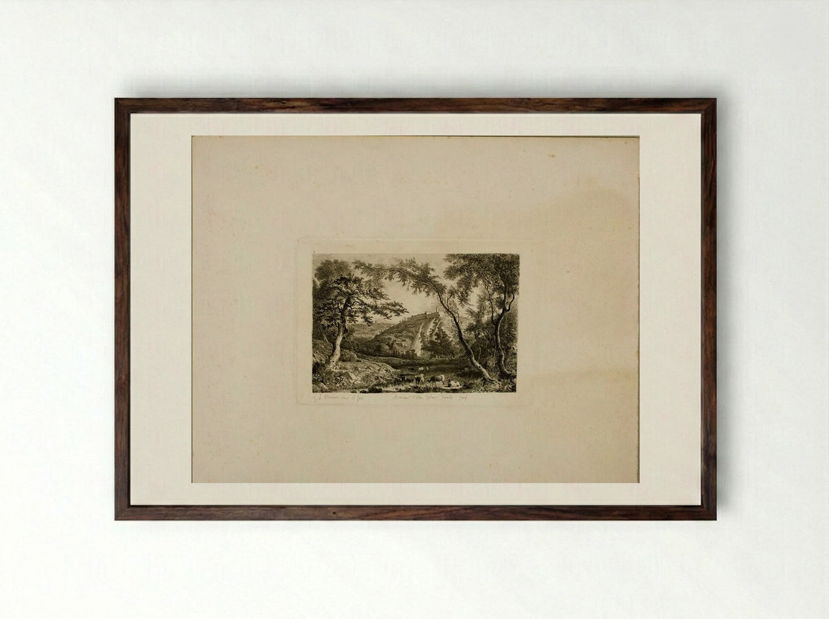 Villa of Maecenas, Tivoli - George Loring Brown - Framed Print Dark Wood