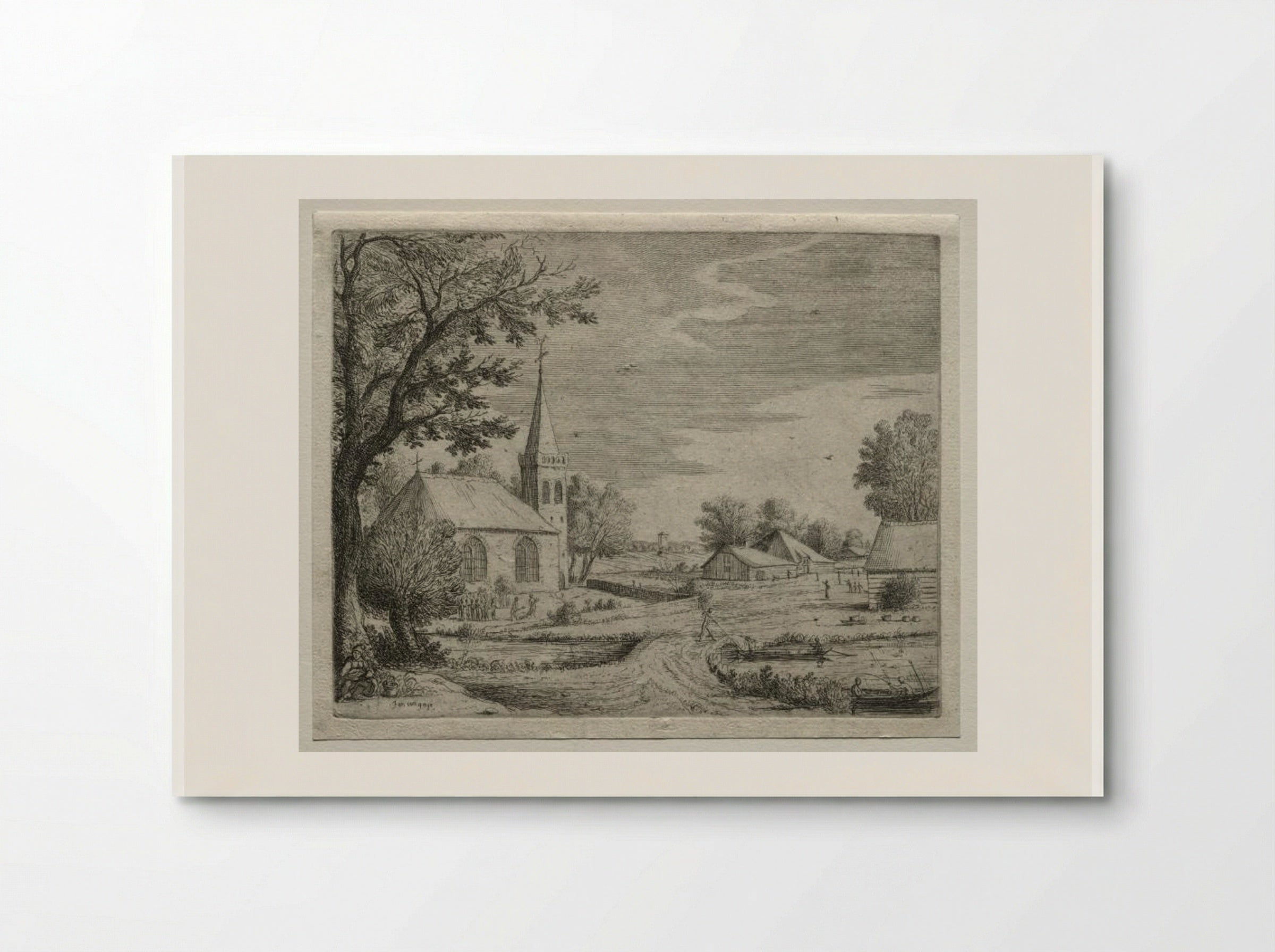Village Church - Jan van Goyen - Poster
