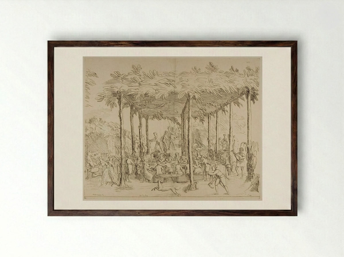 Village Marriage - Anne Claude Philippe de Thubières, comte de Caylus - Framed Print Dark Wood