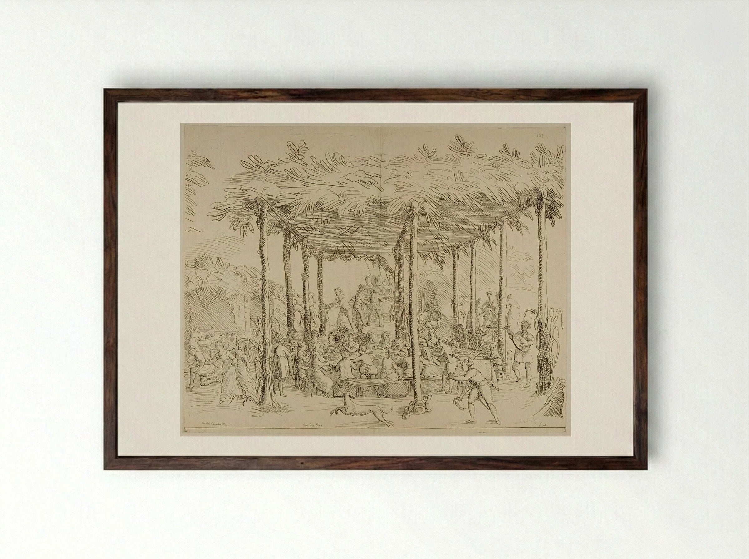 Village Marriage - Anne Claude Philippe de Thubières, comte de Caylus - Framed Print Dark Wood