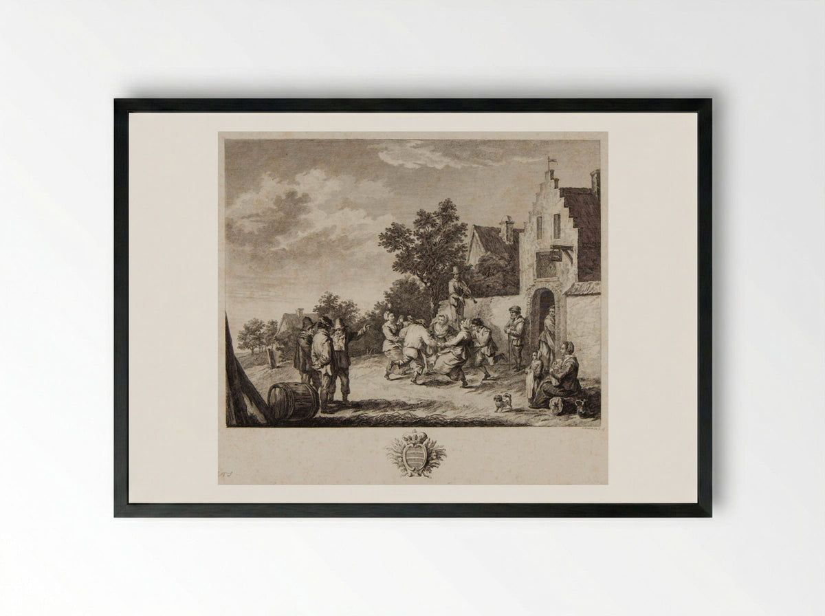 Village Merry-Making - Carl Wilhelm Weisbrod - Framed Print Black