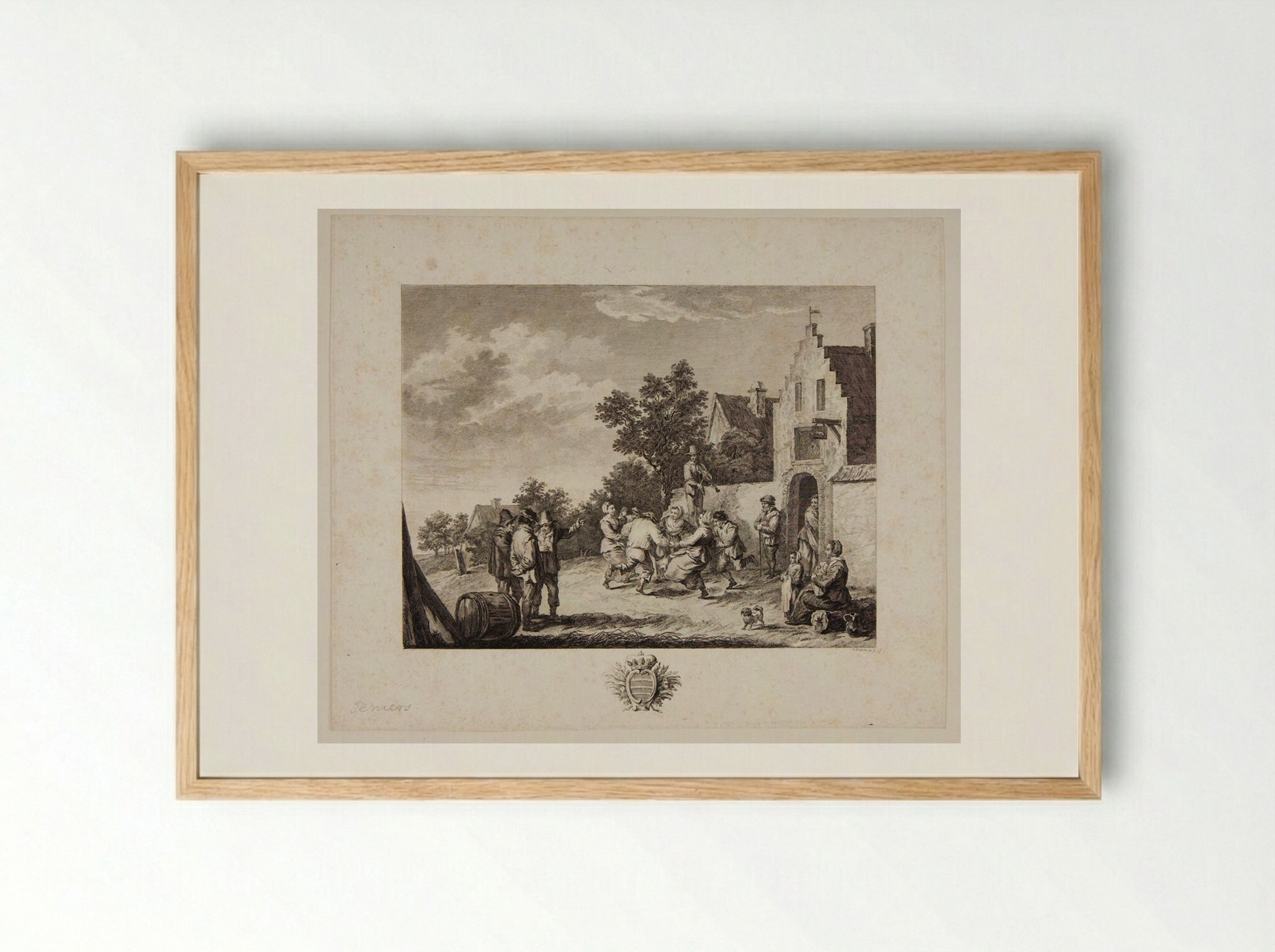 Village Merry-Making - Carl Wilhelm Weisbrod - Framed Print Wood
