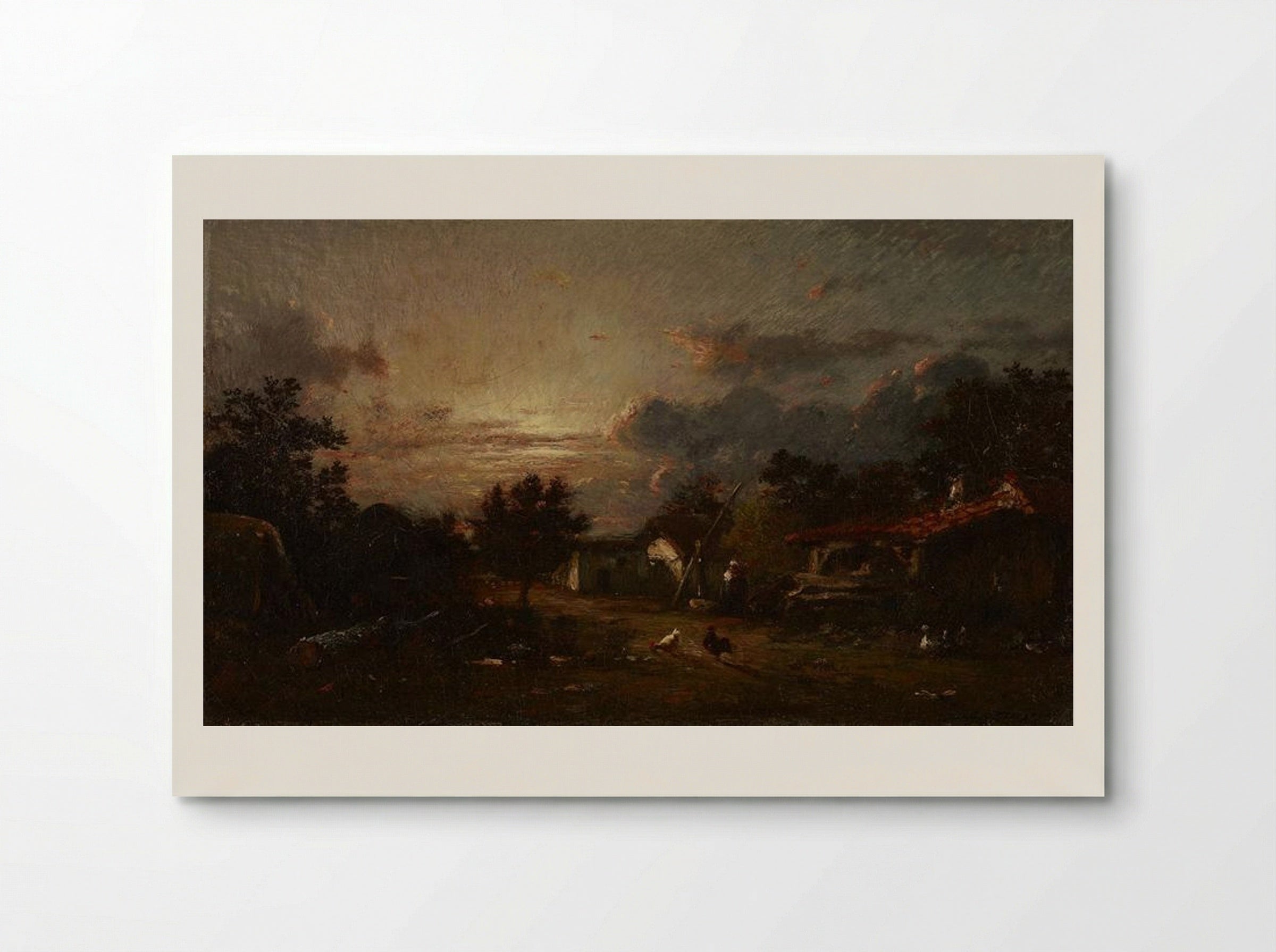 Village Scene, Sunset - Jules Dupré - Poster
