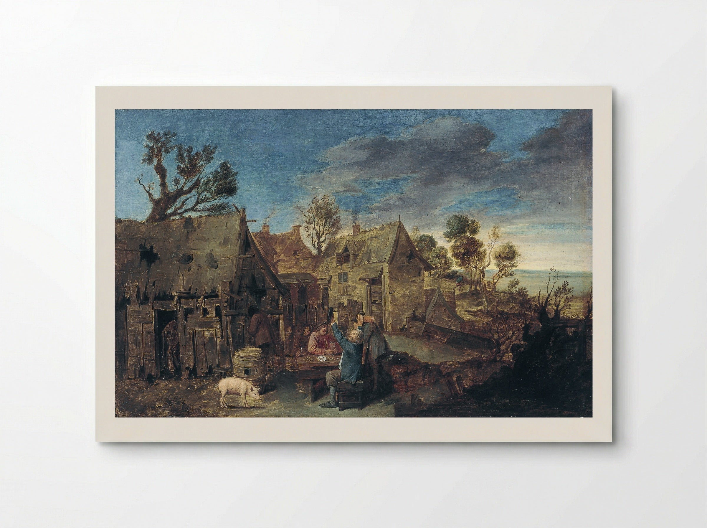 Village Scene with Men Drinking - Adriaen Brouwer - Poster
