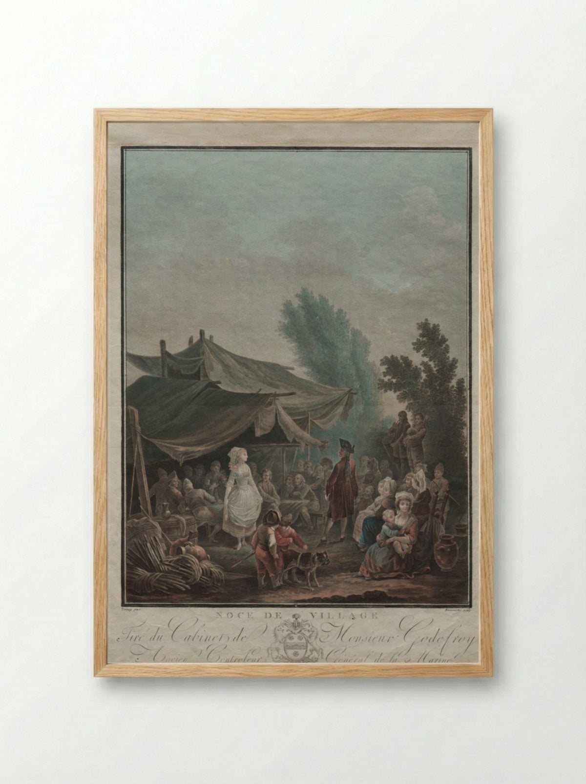 Village Wedding - Charles-Melchior Descourtis - Framed Print Wood