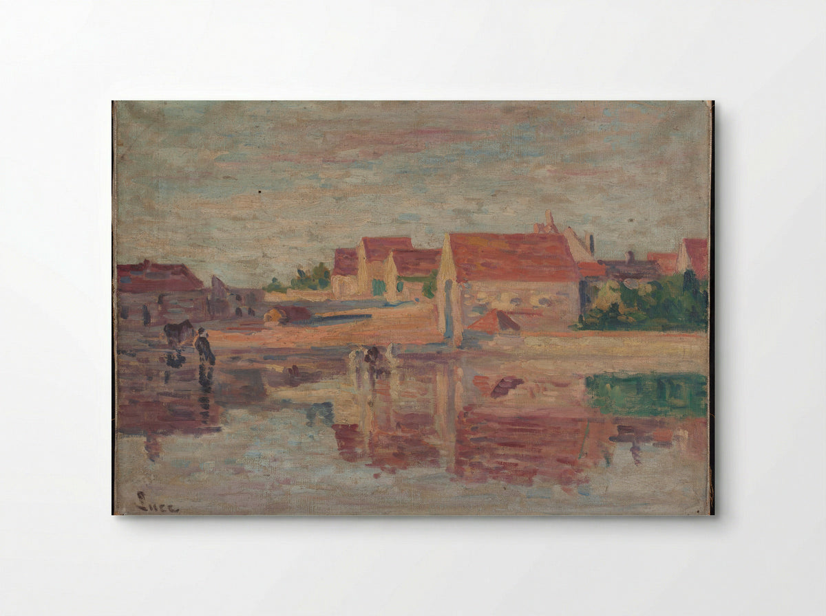 Village au bord d'une rivière - Maximilien Luce - Poster