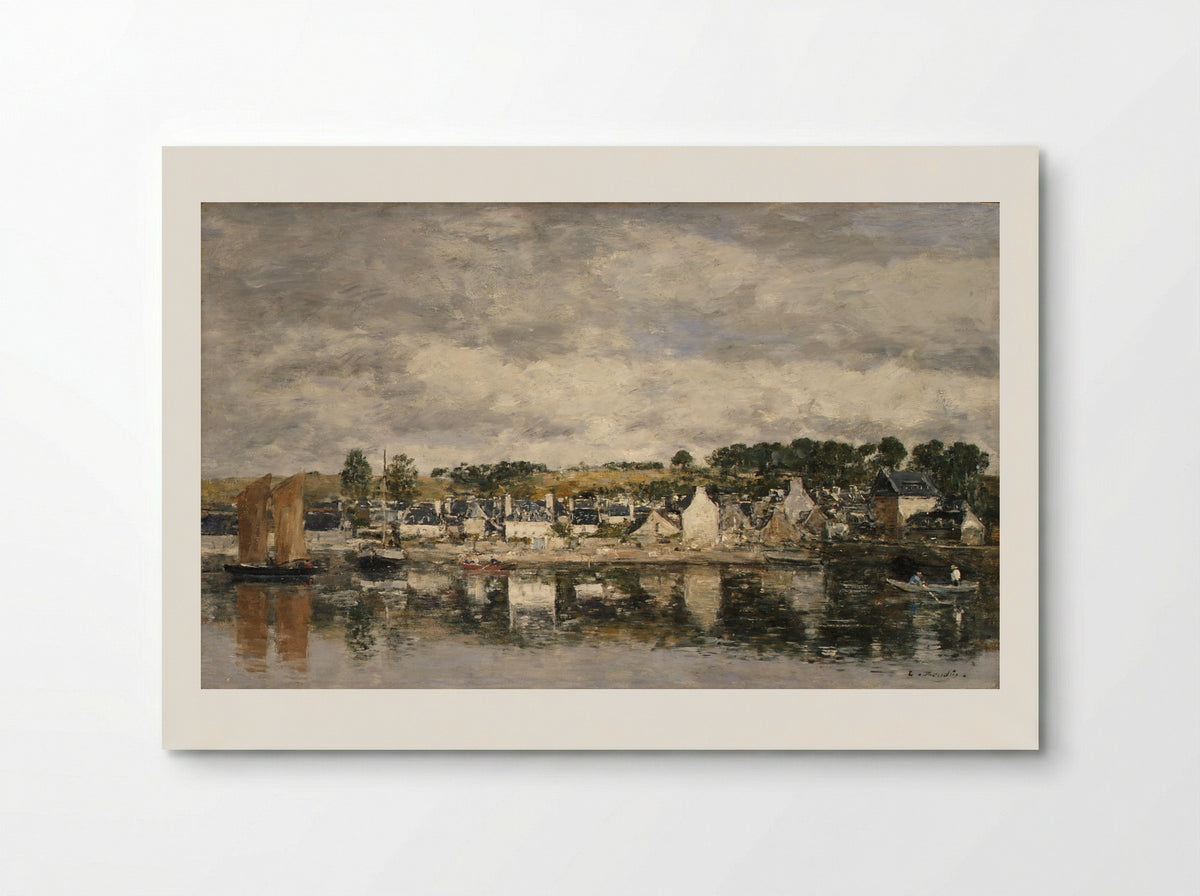 Village by a River - Eugène Boudin - Poster