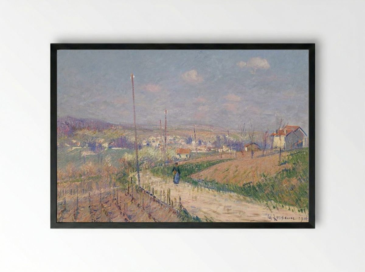 Village in Spring - Gustave Loiseau - Framed Print Black