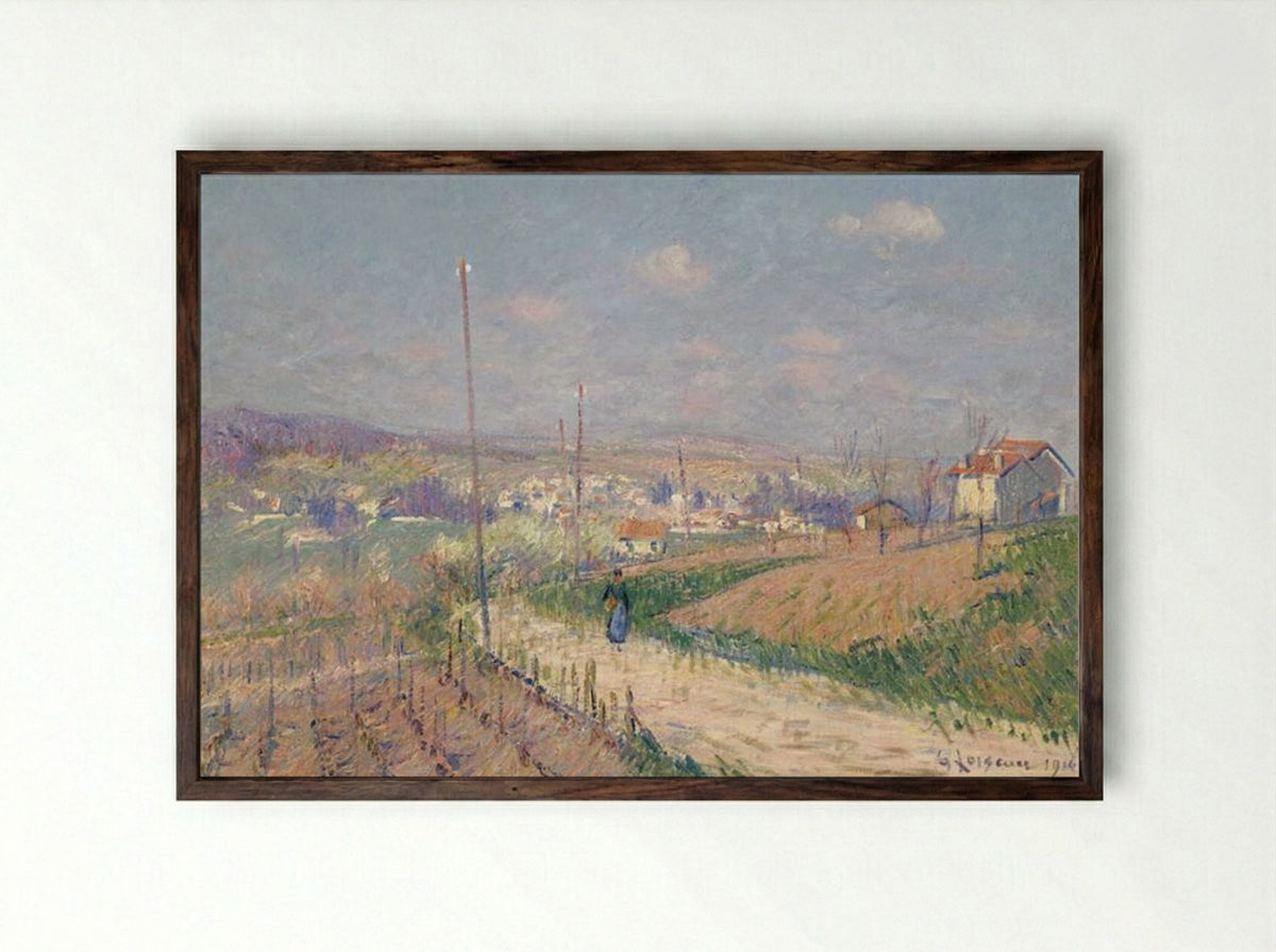Village in Spring - Gustave Loiseau - Framed Print Dark Wood