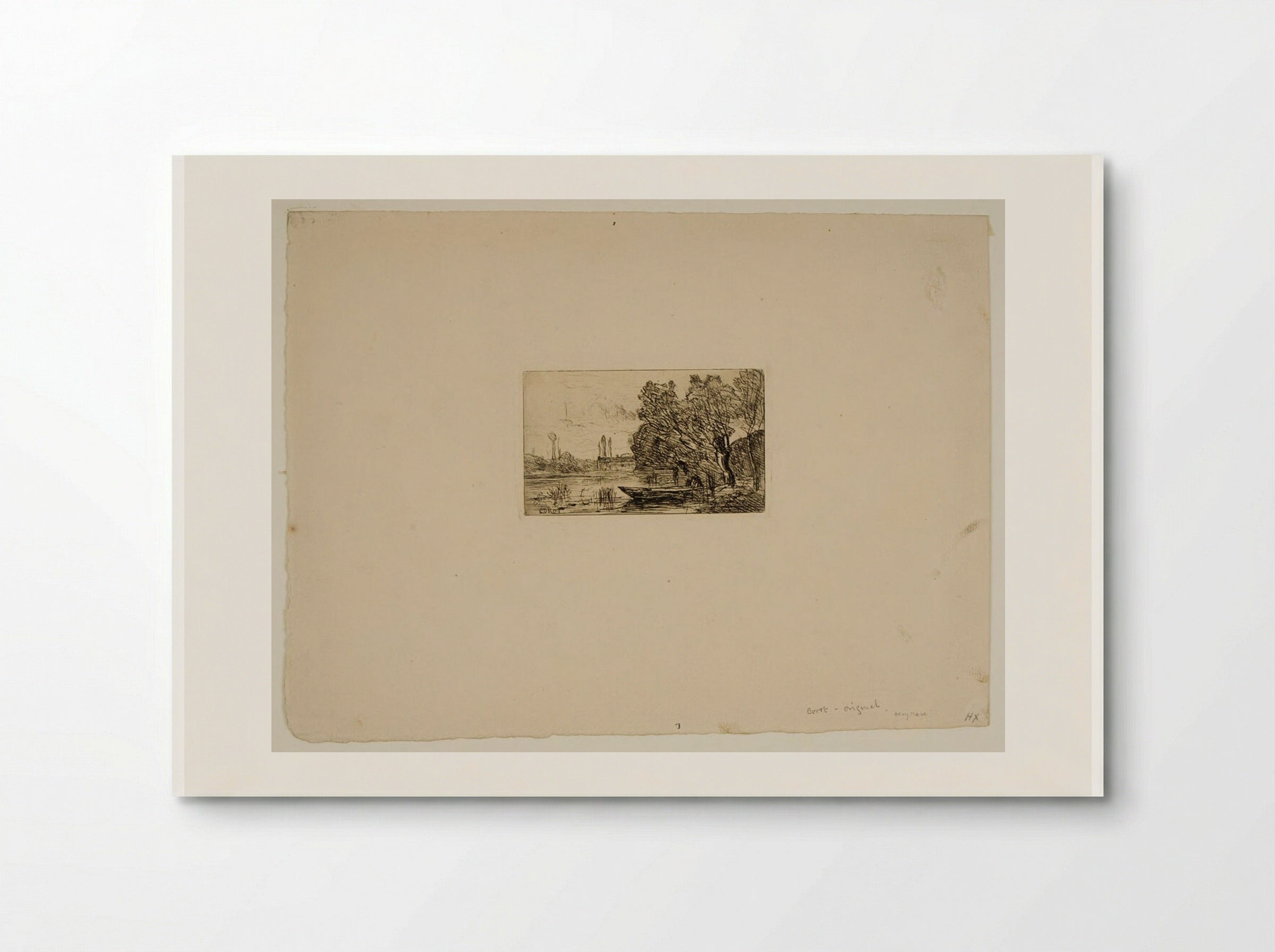 Village of Avray: Boat under the Willows - Jean-Baptiste-Camille Corot - Poster