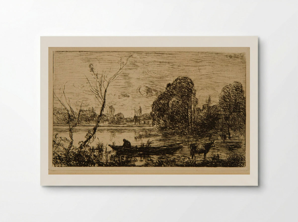 Village of Avray: Boating Pond - Jean-Baptiste-Camille Corot - Poster