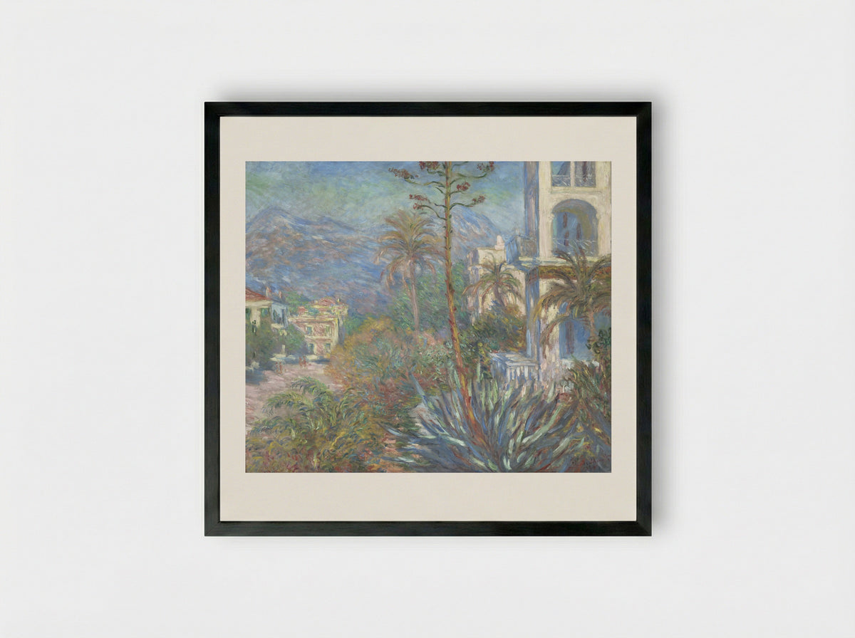 Villas at Bordighera - Claude Monet - Framed Print Black