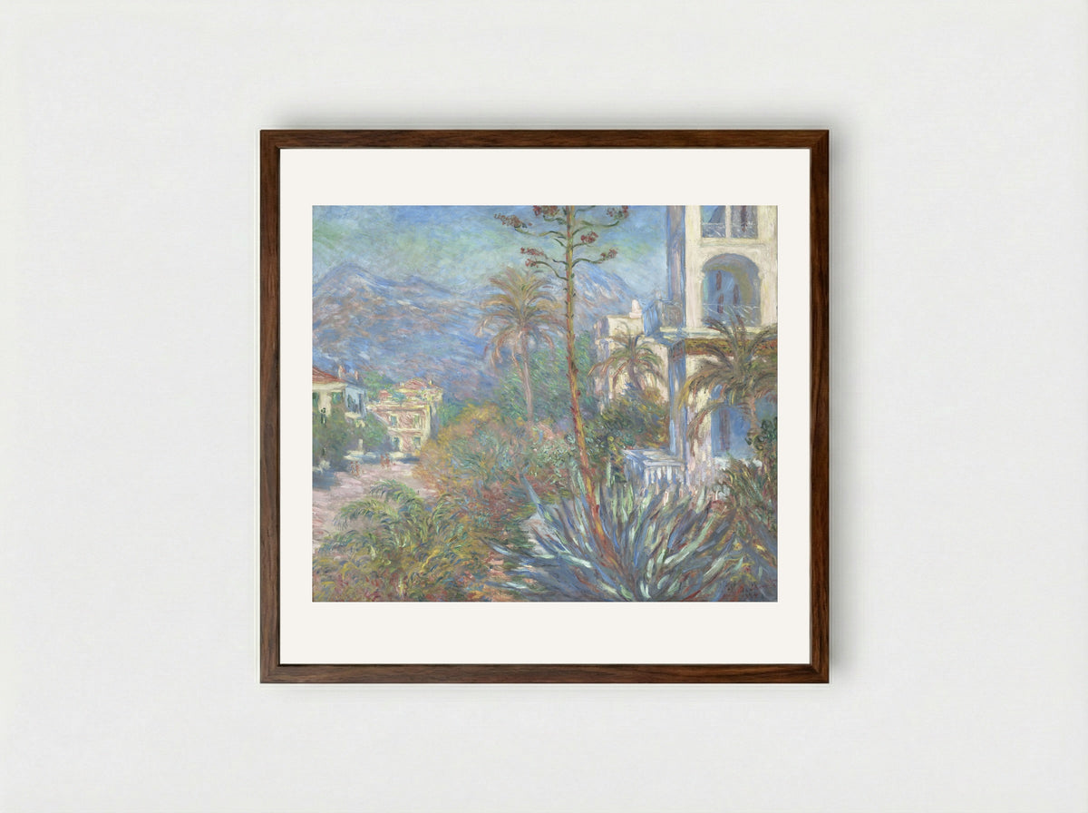 Villas at Bordighera - Claude Monet - Framed Print Dark Wood