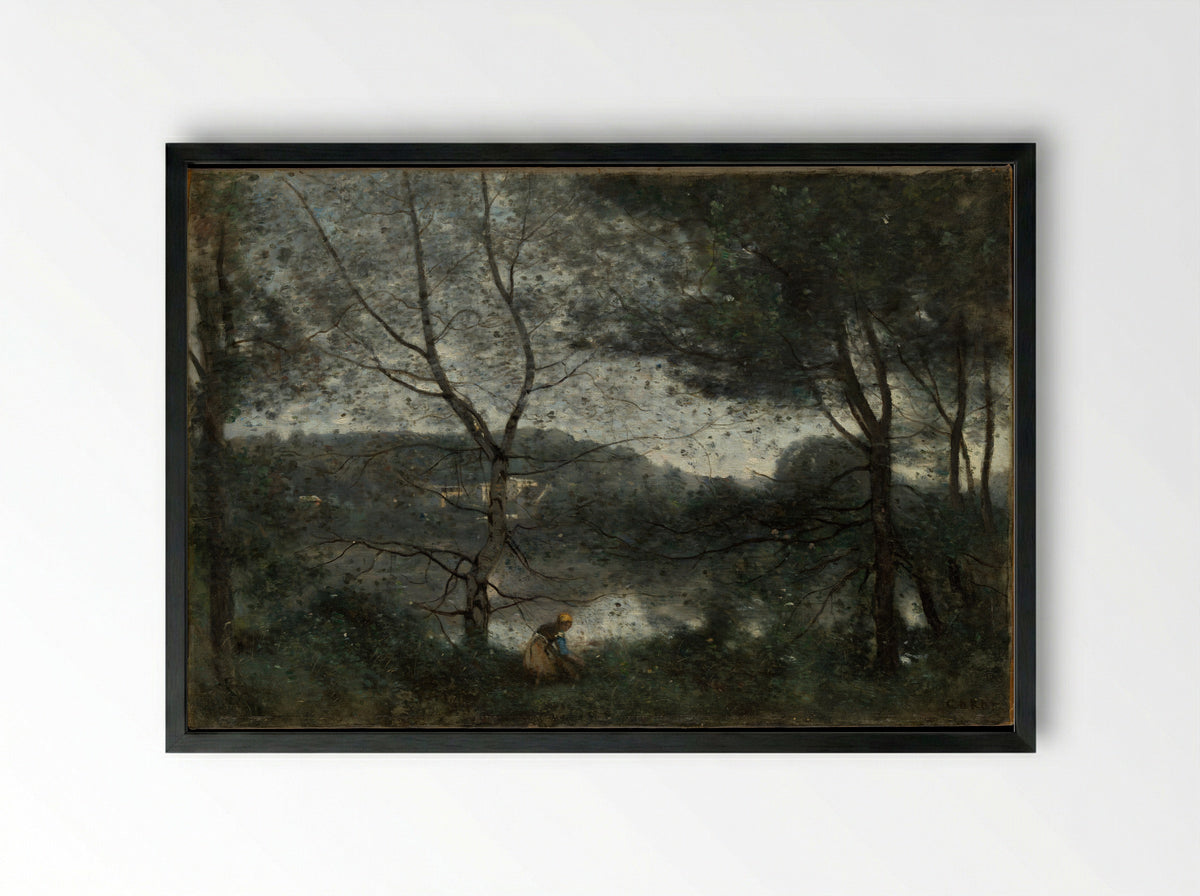 Ville-d'Avray - Jean-Baptiste-Camille Corot - Framed Print Black