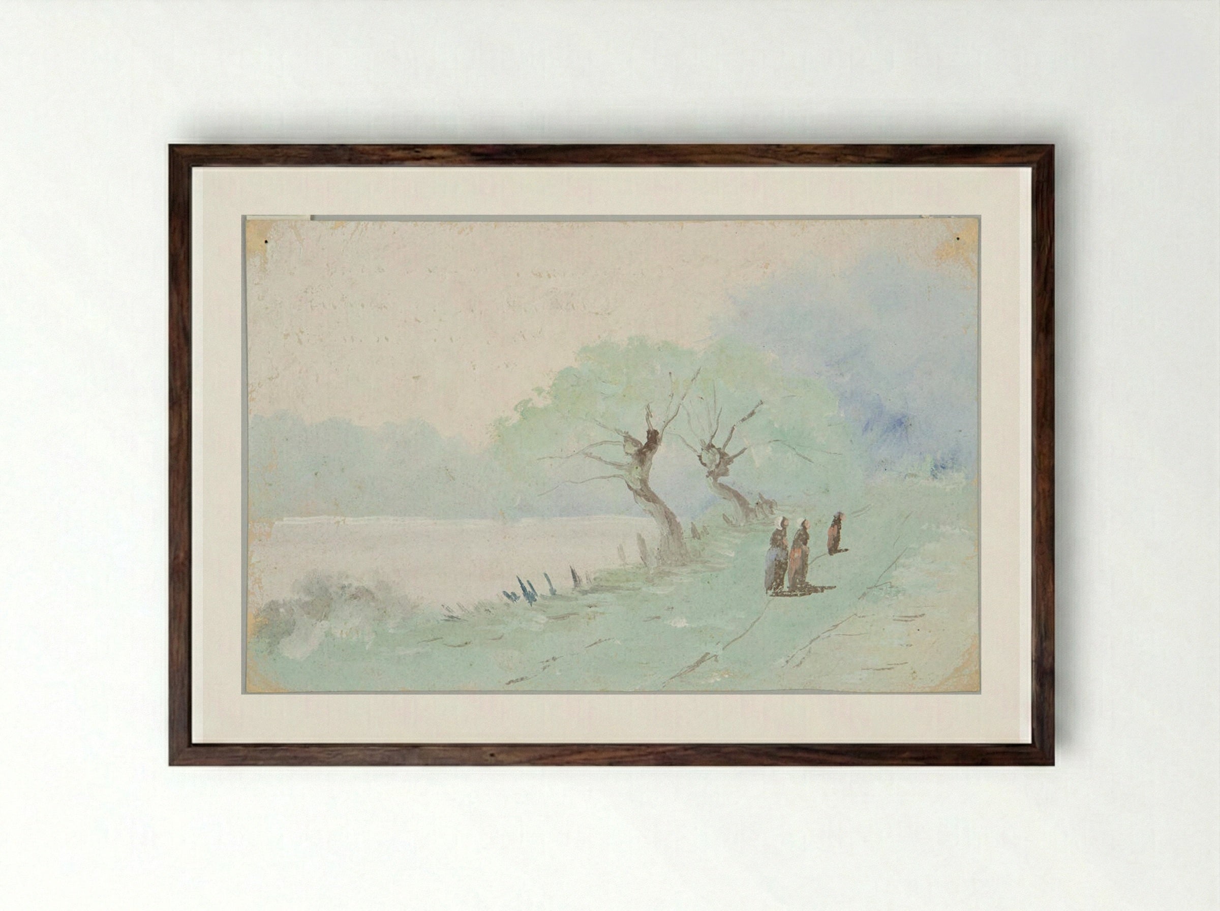 Ville d'Avray - Jean-Baptiste-Camille Corot - Framed Print Dark Wood