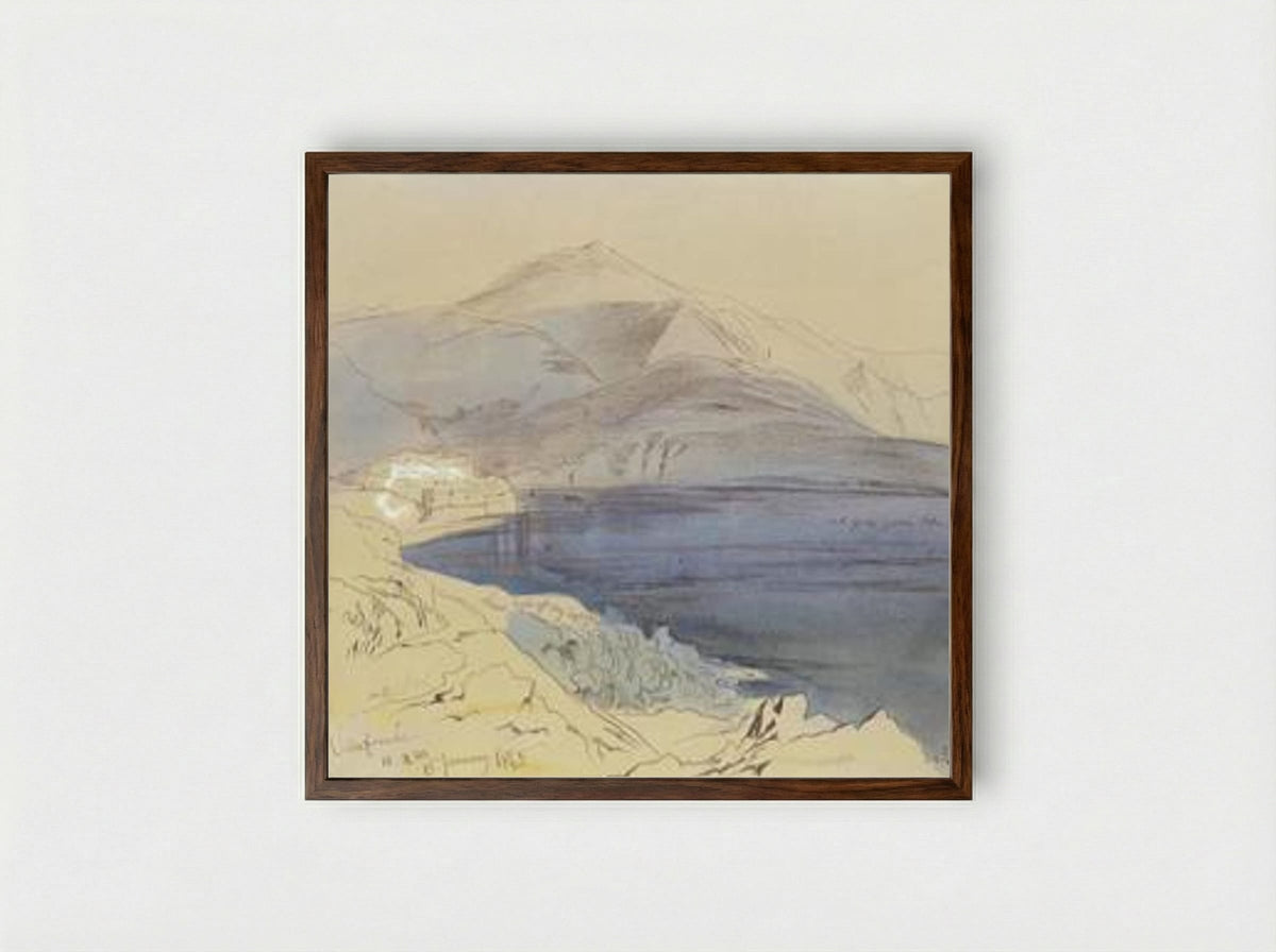 Villefranche - Edward Lear - Framed Print Dark Wood