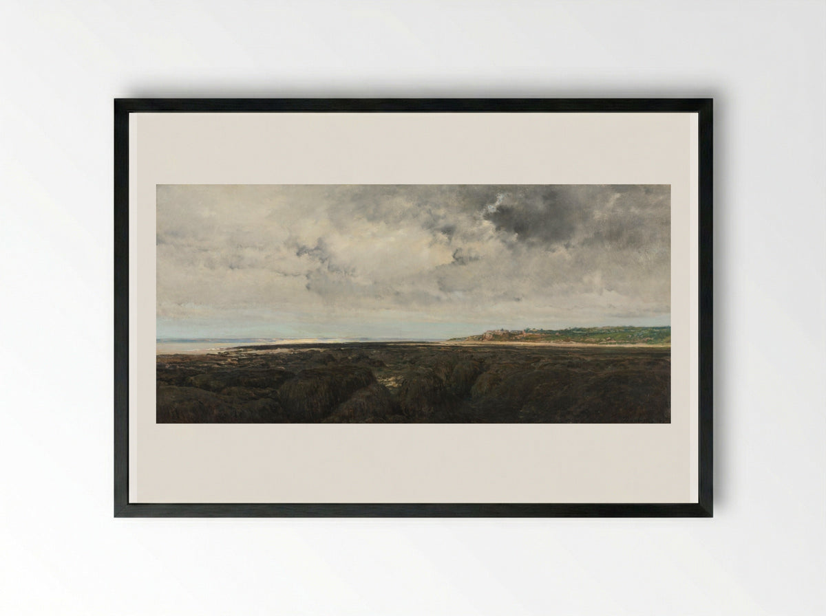 Villerville Seen from Le Ratier - Charles François Daubigny - Framed Print Black