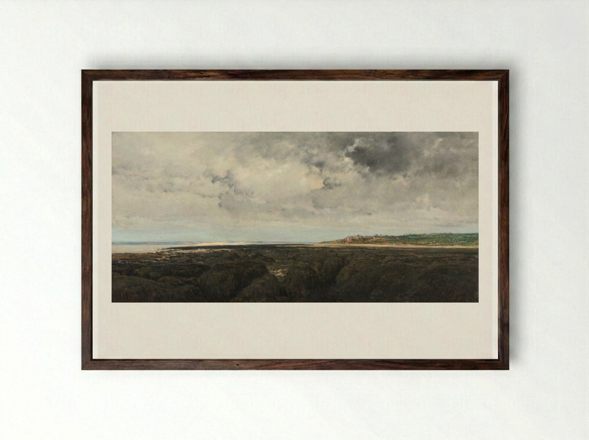 Villerville Seen from Le Ratier - Charles François Daubigny - Framed Print Dark Wood