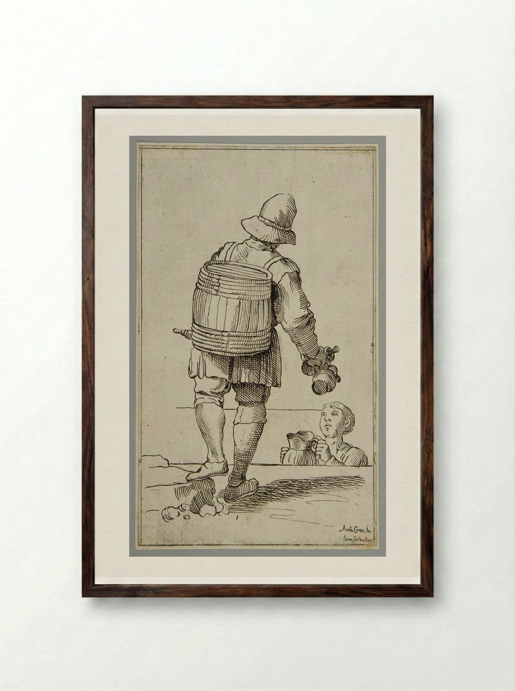 Vinegar Vendor!, plate 33 - Simon Guillain - Framed Print Dark Wood