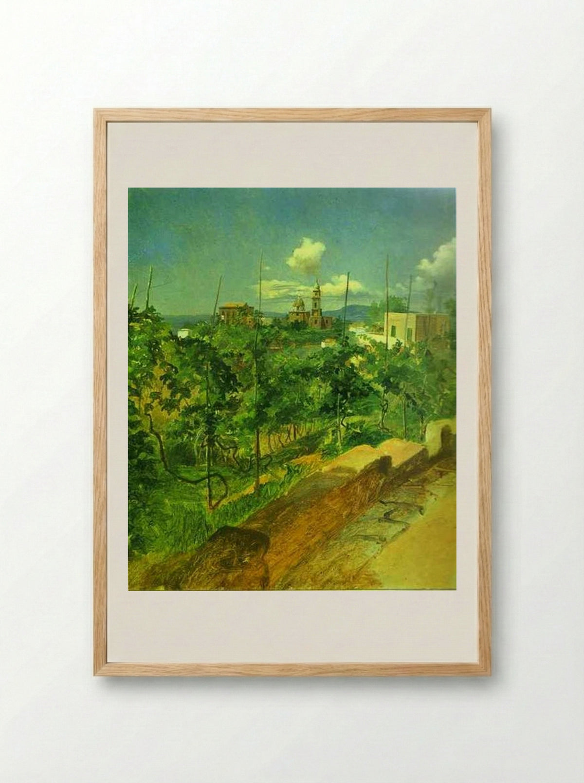 Vineyard at Vico - Nikolai Ge - Framed Print Wood