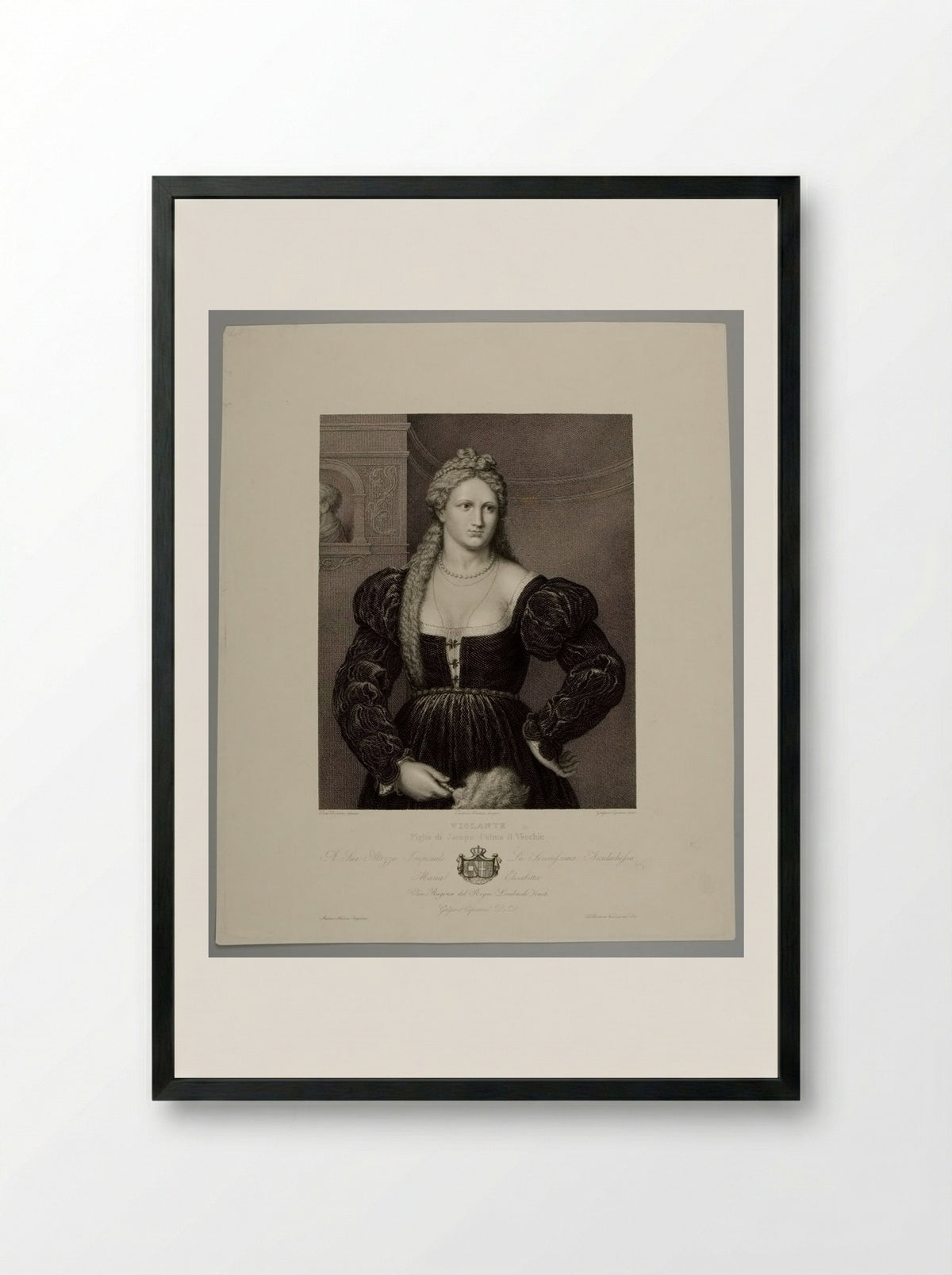 Violante, Daughter of Palma Vecchio - Galgano Cipriani - Framed Print Black