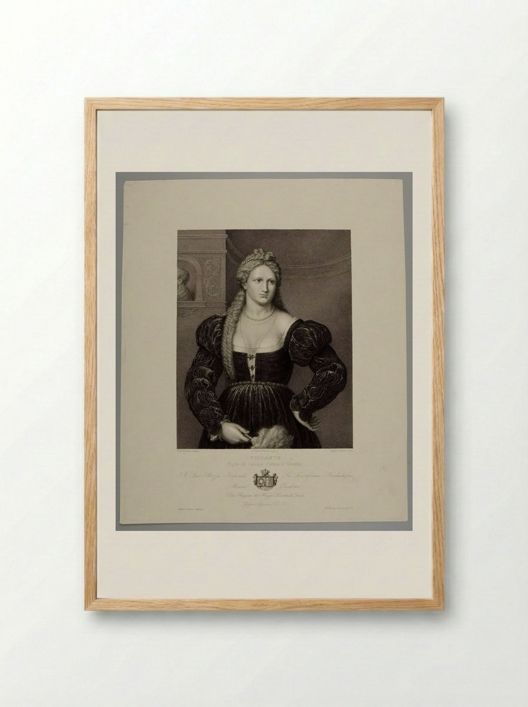 Violante, Daughter of Palma Vecchio - Galgano Cipriani - Framed Print Wood