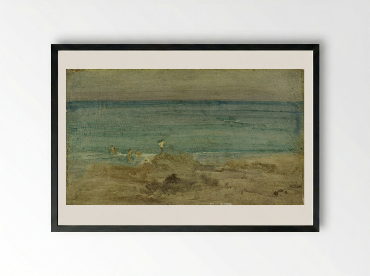 Violet and Blue: The Little Bathers, Pérosquérie - James Abbott McNeill Whistler - Framed Print Black