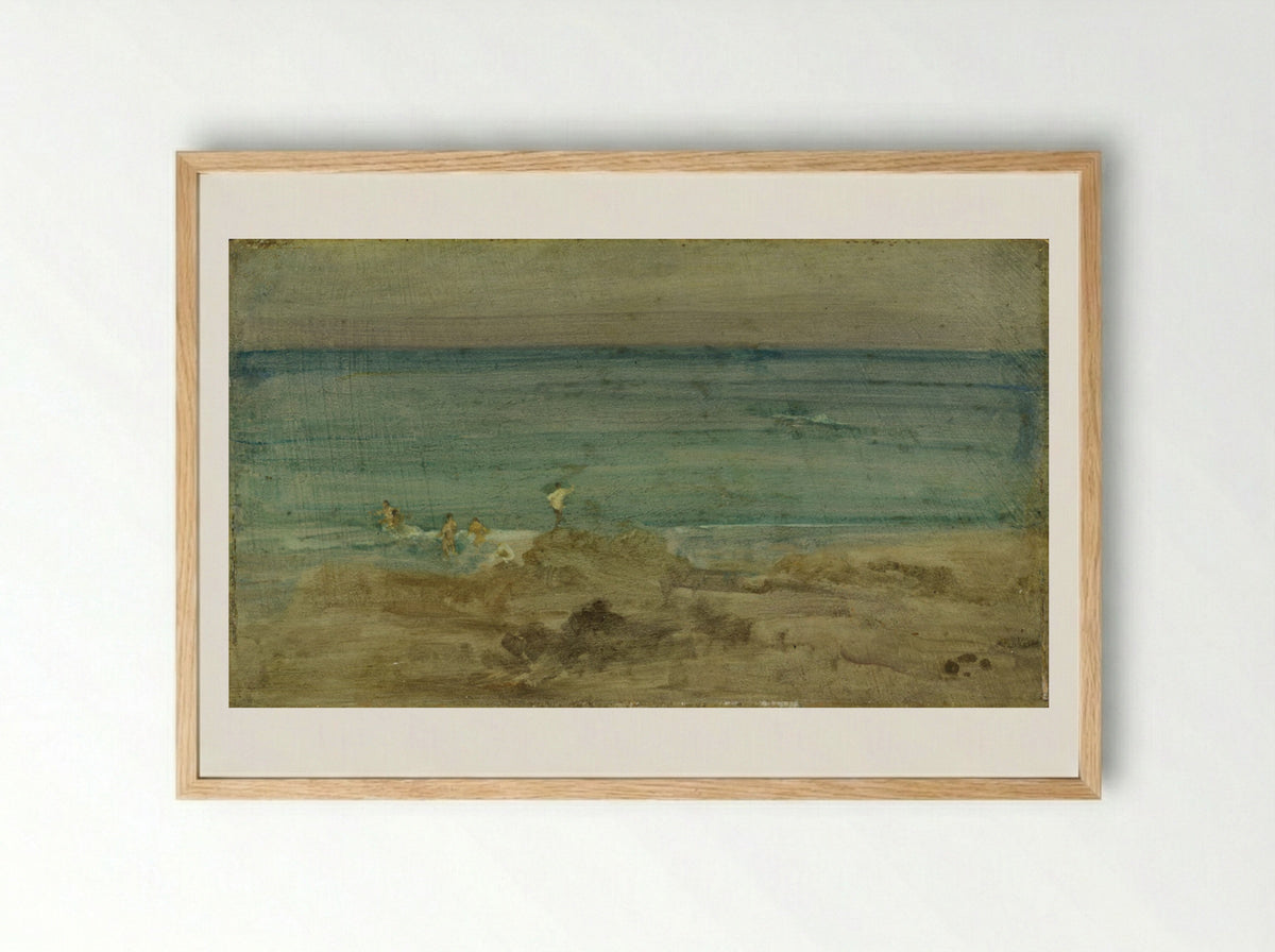 Violet and Blue: The Little Bathers, Pérosquérie - James Abbott McNeill Whistler - Framed Print Wood