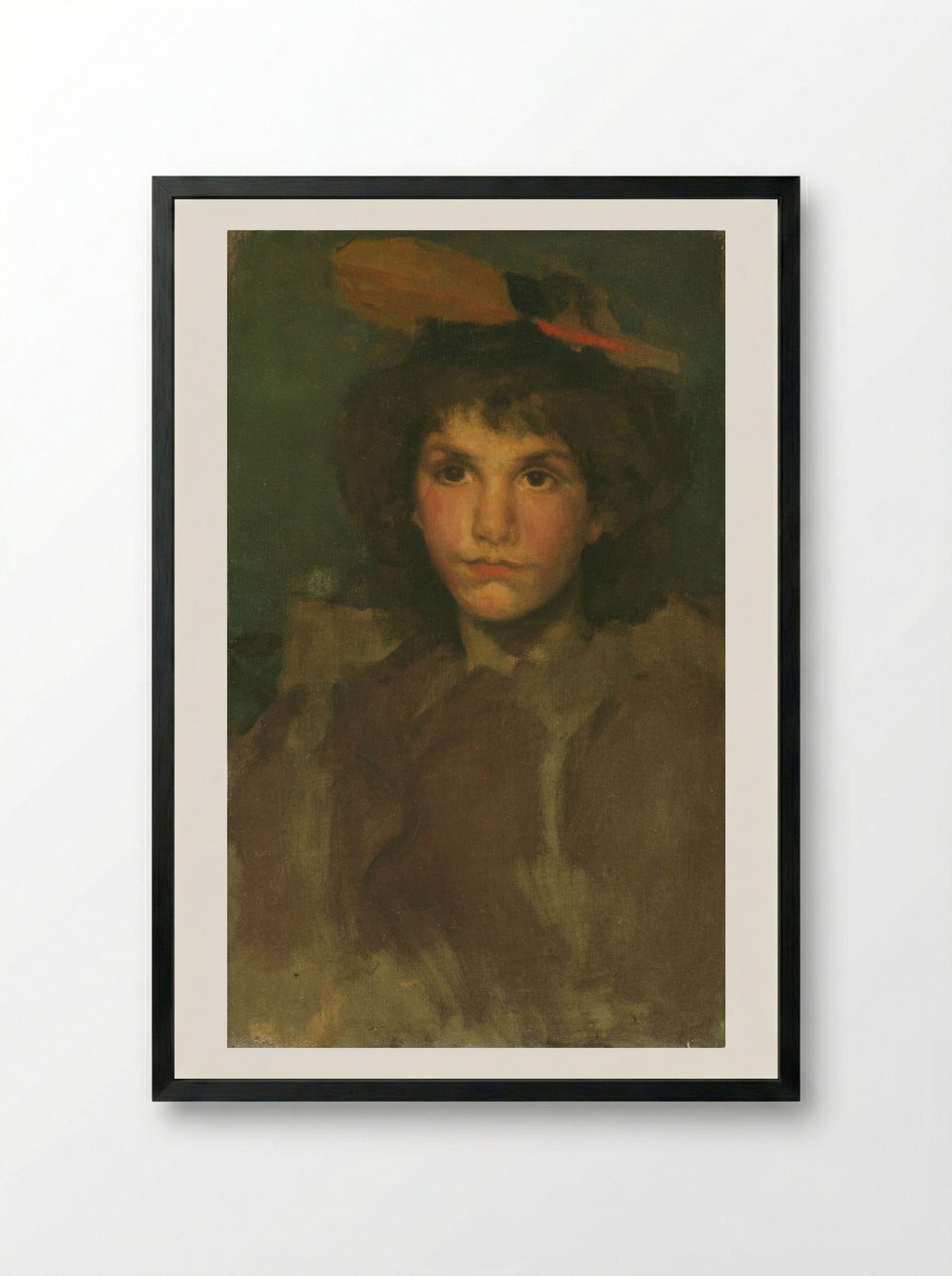 Violet and Blue: The Red Feather - James Abbott McNeill Whistler - Framed Print Black