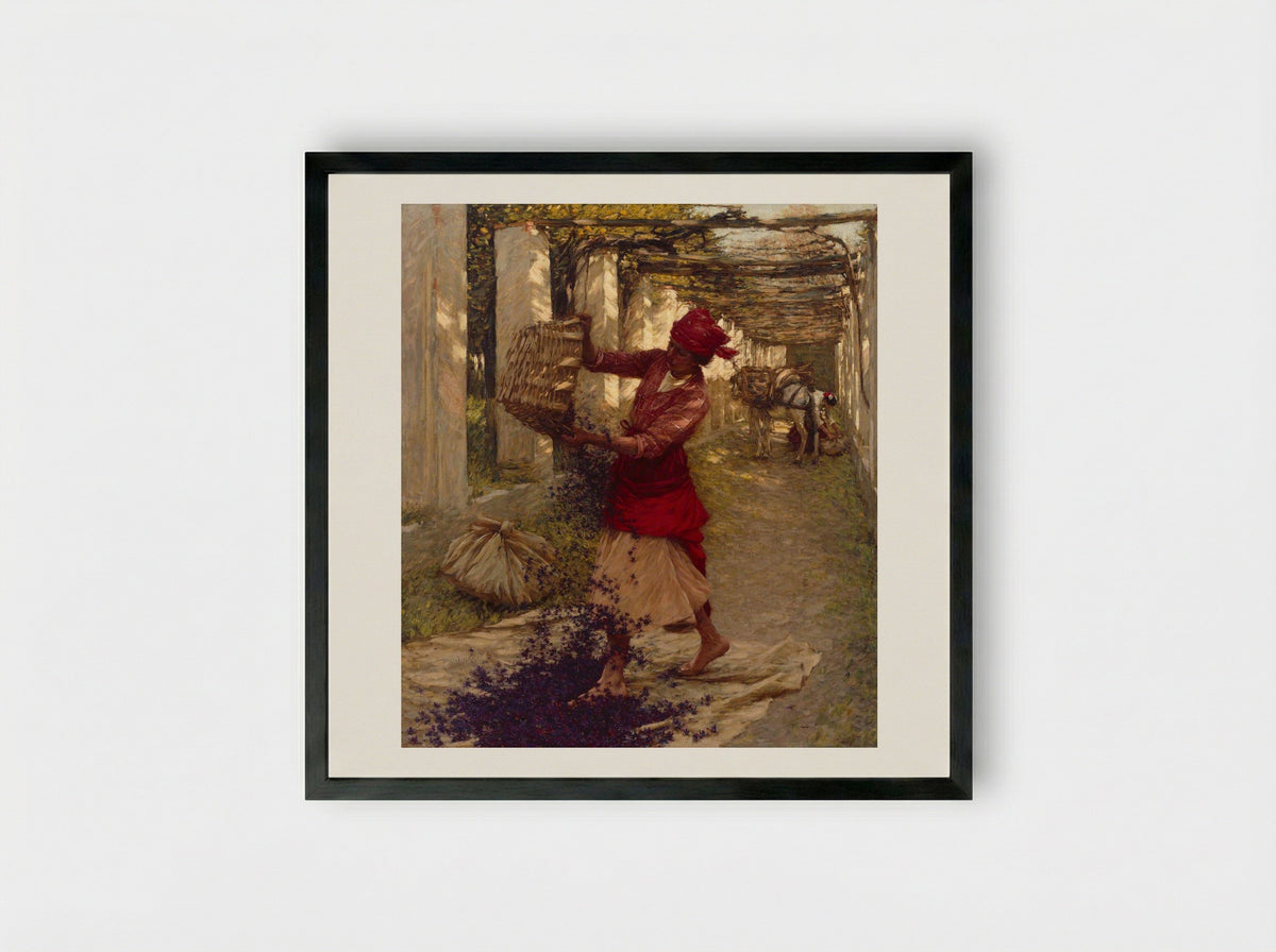 Violets for Perfume - Henry Herbert La Thangue - Framed Print Black