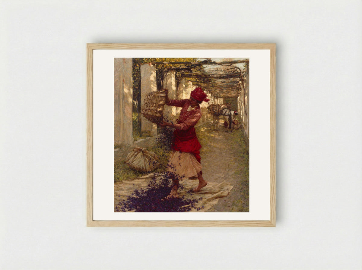 Violets for Perfume - Henry Herbert La Thangue - Framed Print Wood