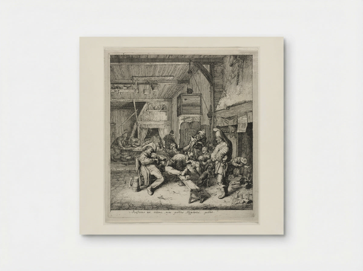 Violin Player Seated in the Inn - Cornelis Dusart - Poster