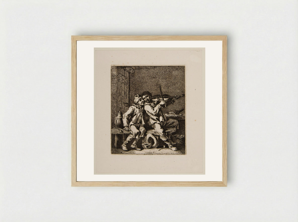 Violin Player - Ferdinand Kobell - Framed Print Wood