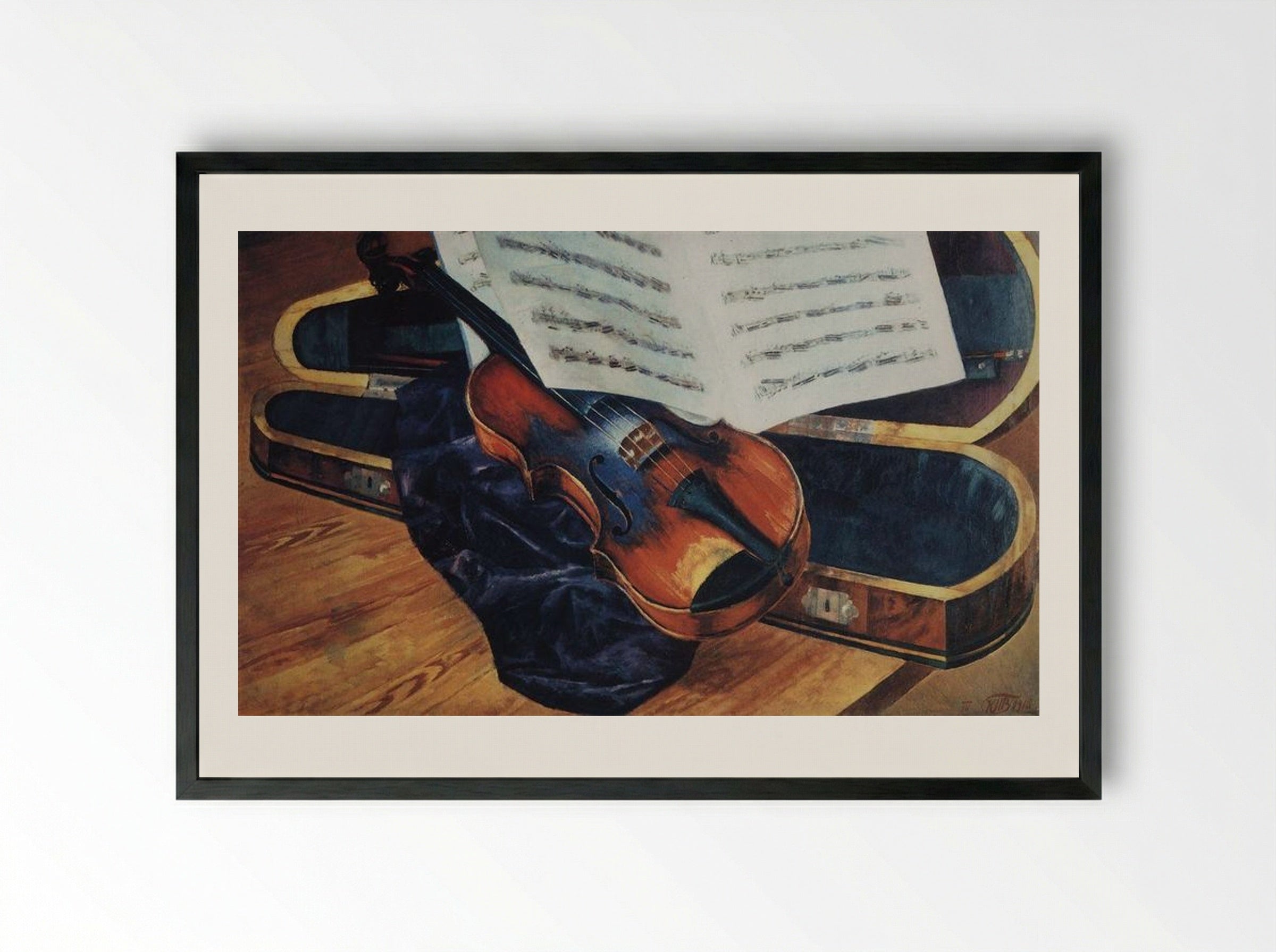Violin - Kuzma Petrov-Vodkin - Framed Print Black