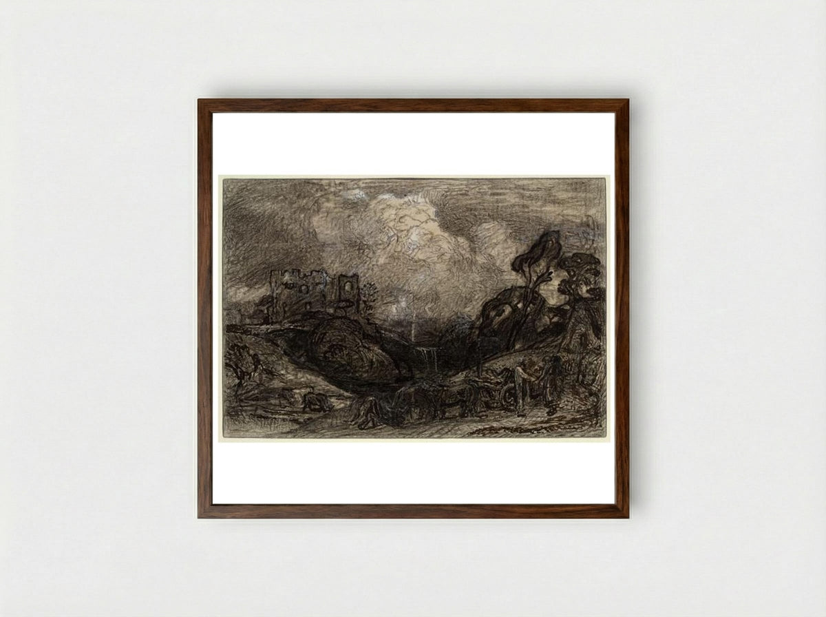Virgil's Eclogue III 'Tis Gentle Phillis' - Samuel Palmer - Framed Print Dark Wood