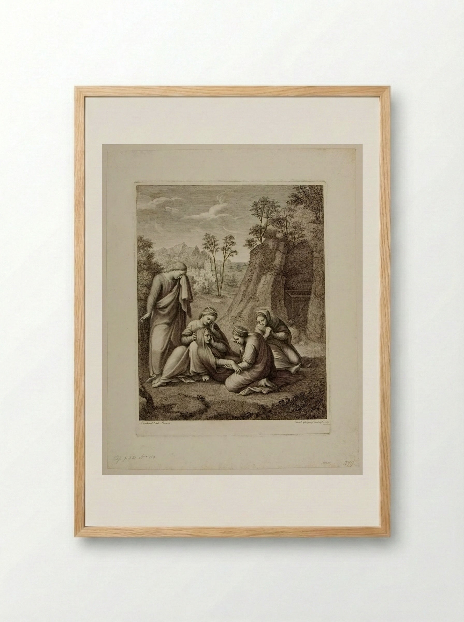 Virgin Fainting Before the Sepulchre - Carlo Gregori - Framed Print Wood