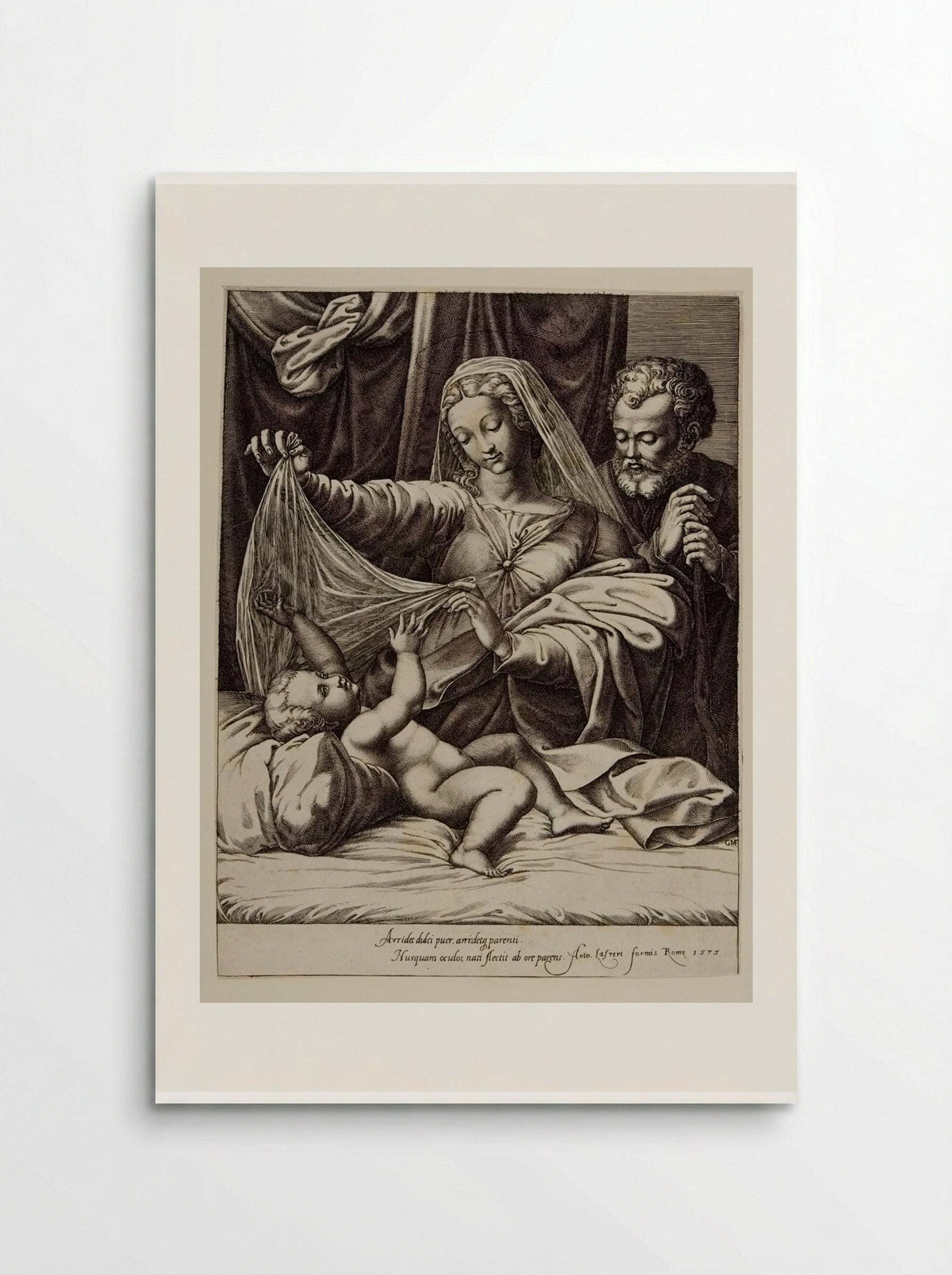 Virgin Lifting the Veil from the Child - Giorgio Ghisi - Poster