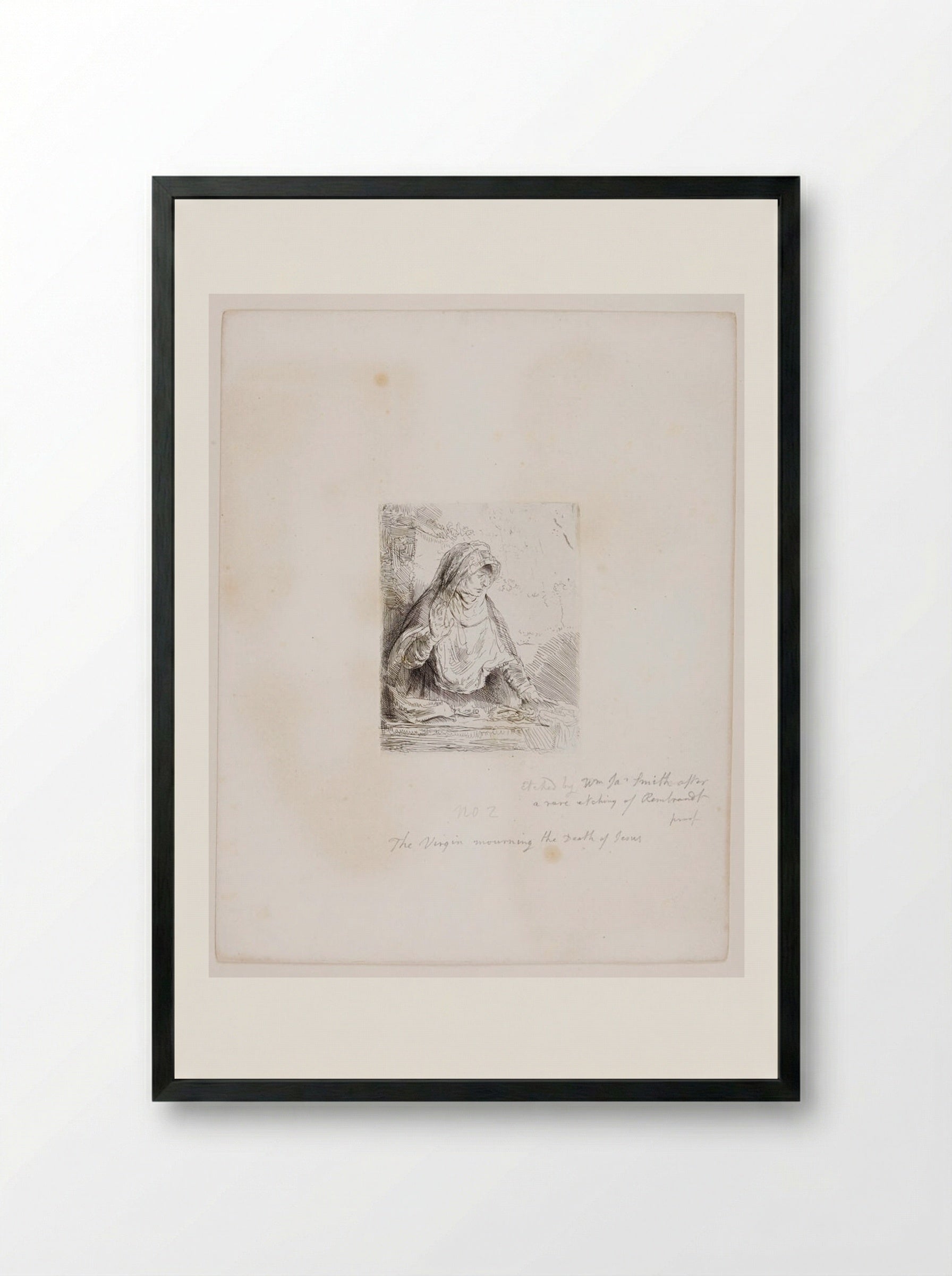 Virgin Mourning the Death of Jesus - William James Smith - Framed Print Black