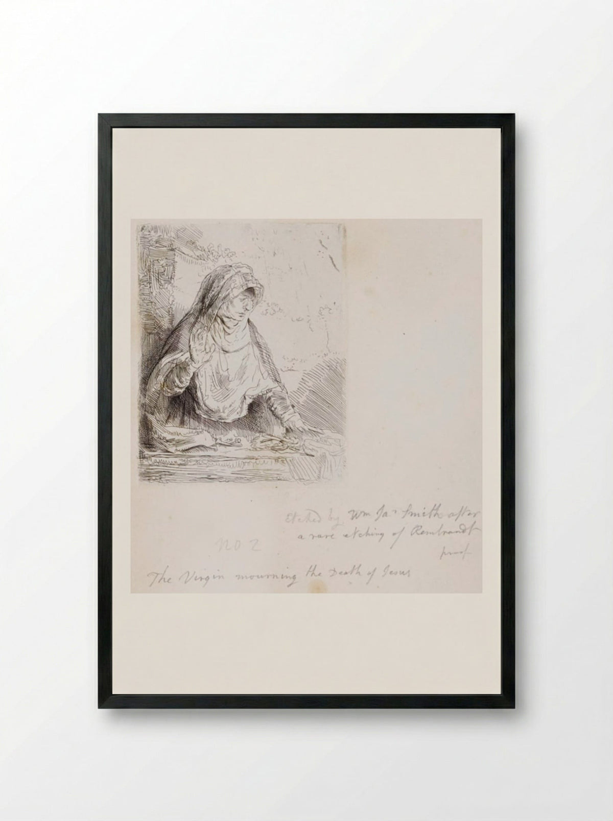Virgin Mourning the Death of Jesus - William James Smith - Framed Print Black