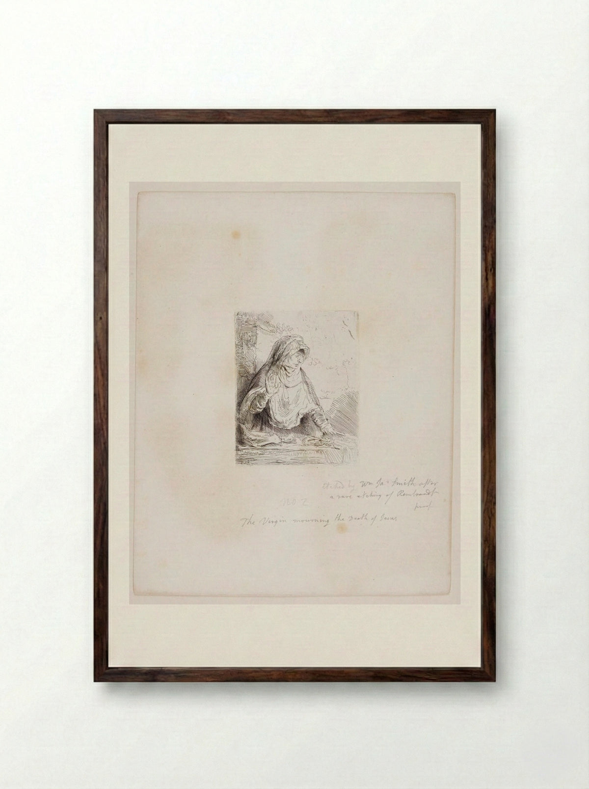 Virgin Mourning the Death of Jesus - William James Smith - Framed Print Dark Wood